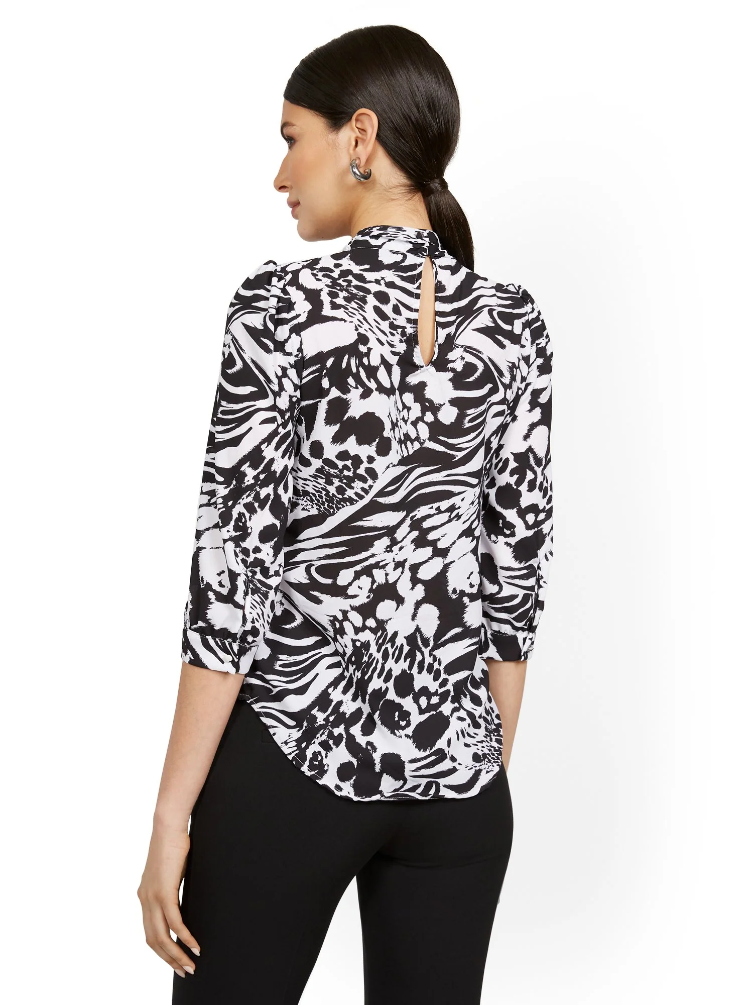 Floral-Print Bow Blouse - 7th Avenue - Image 3