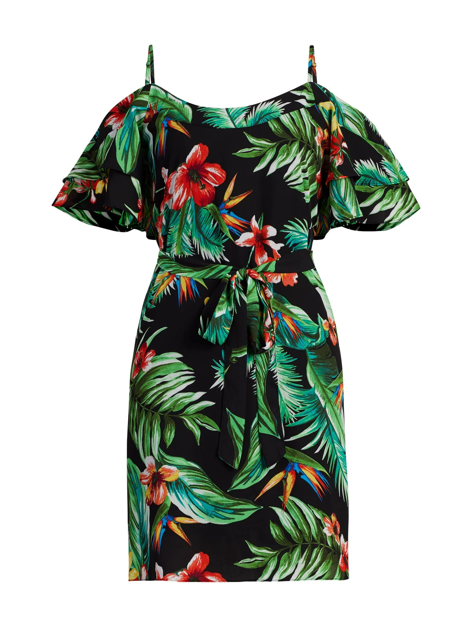 Floral Print Cold Shoulder Dress