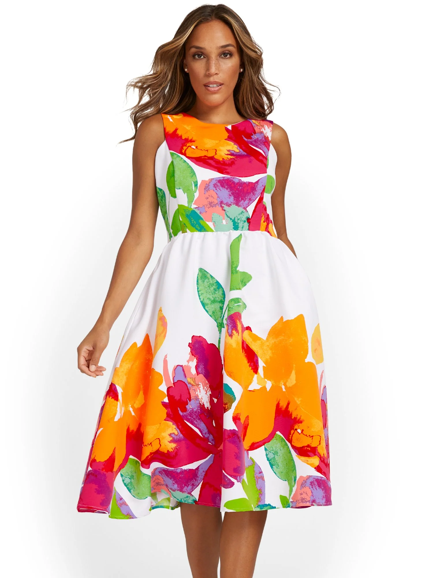 Floral-Print Flare Midi Dress - Image 2