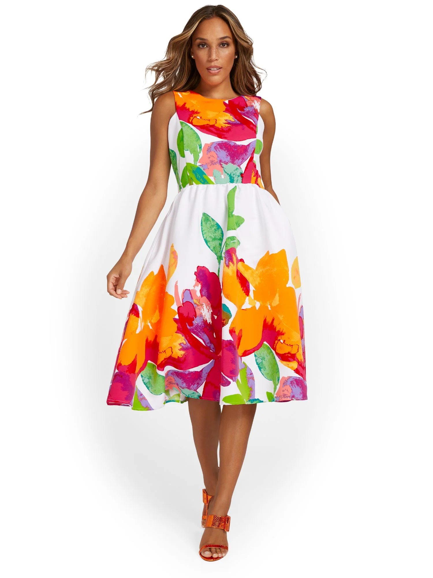 Floral-Print Flare Midi Dress - Image 4