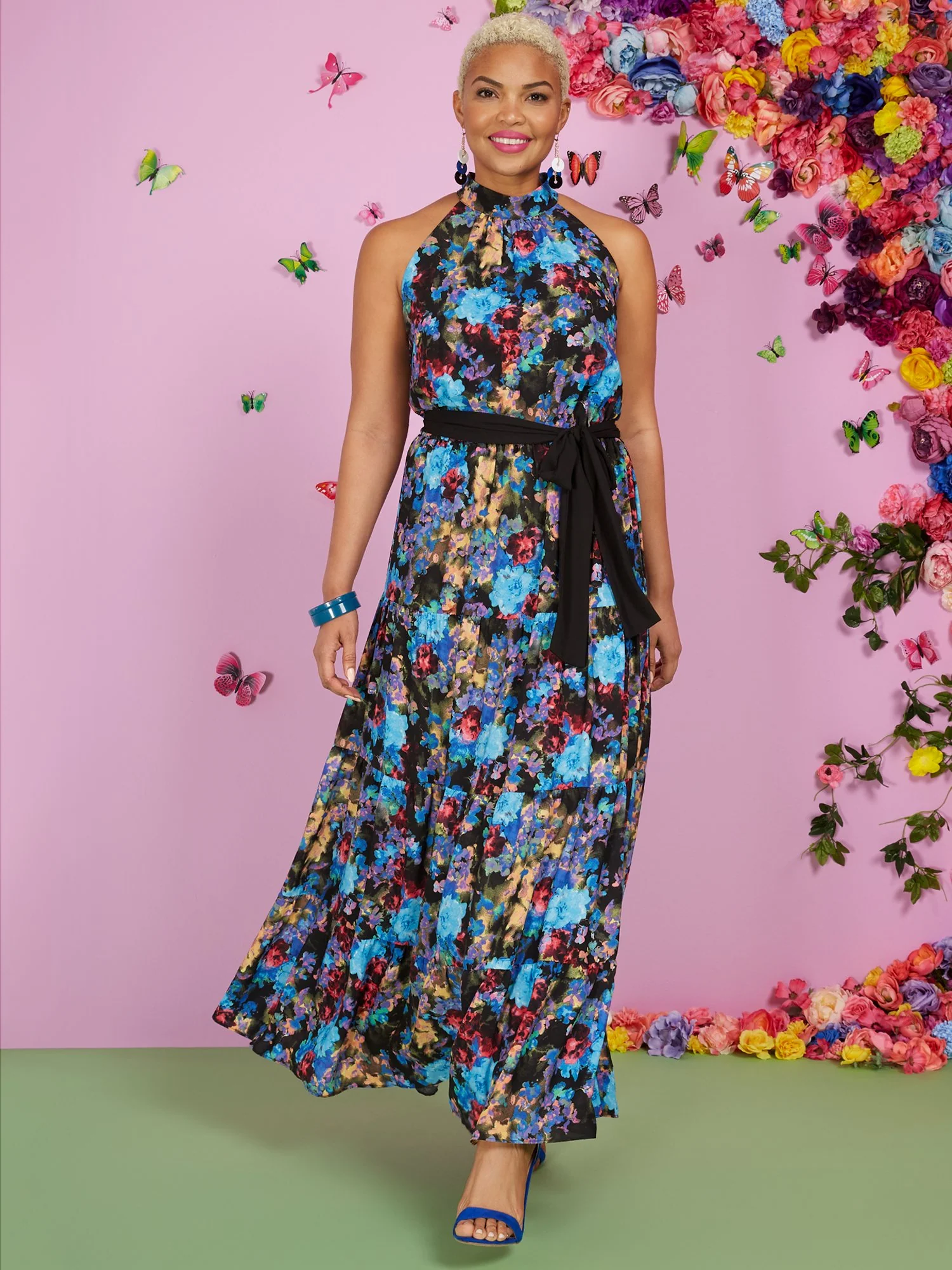 Floral-Print Halter Maxi Dress - Image 2