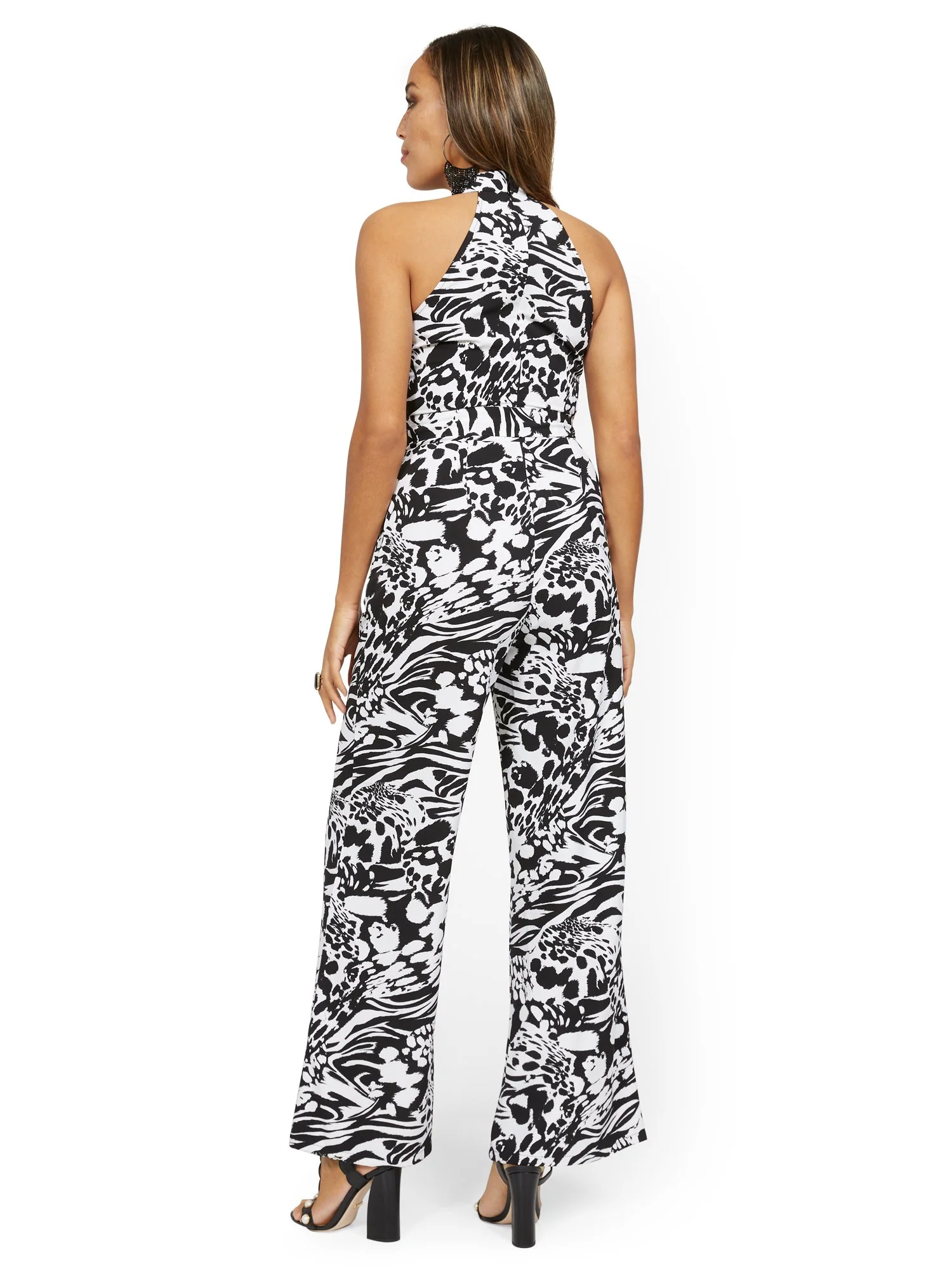 Floral-Print Halter Wide-Leg Jumpsuit - Image 3