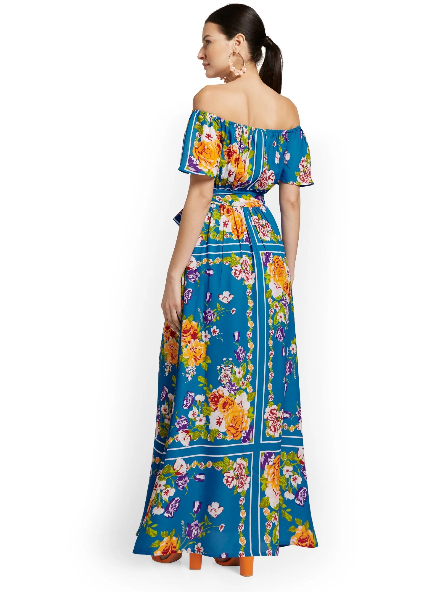 Floral-Print Off-The-Shoulder Maxi Dress - Image 3