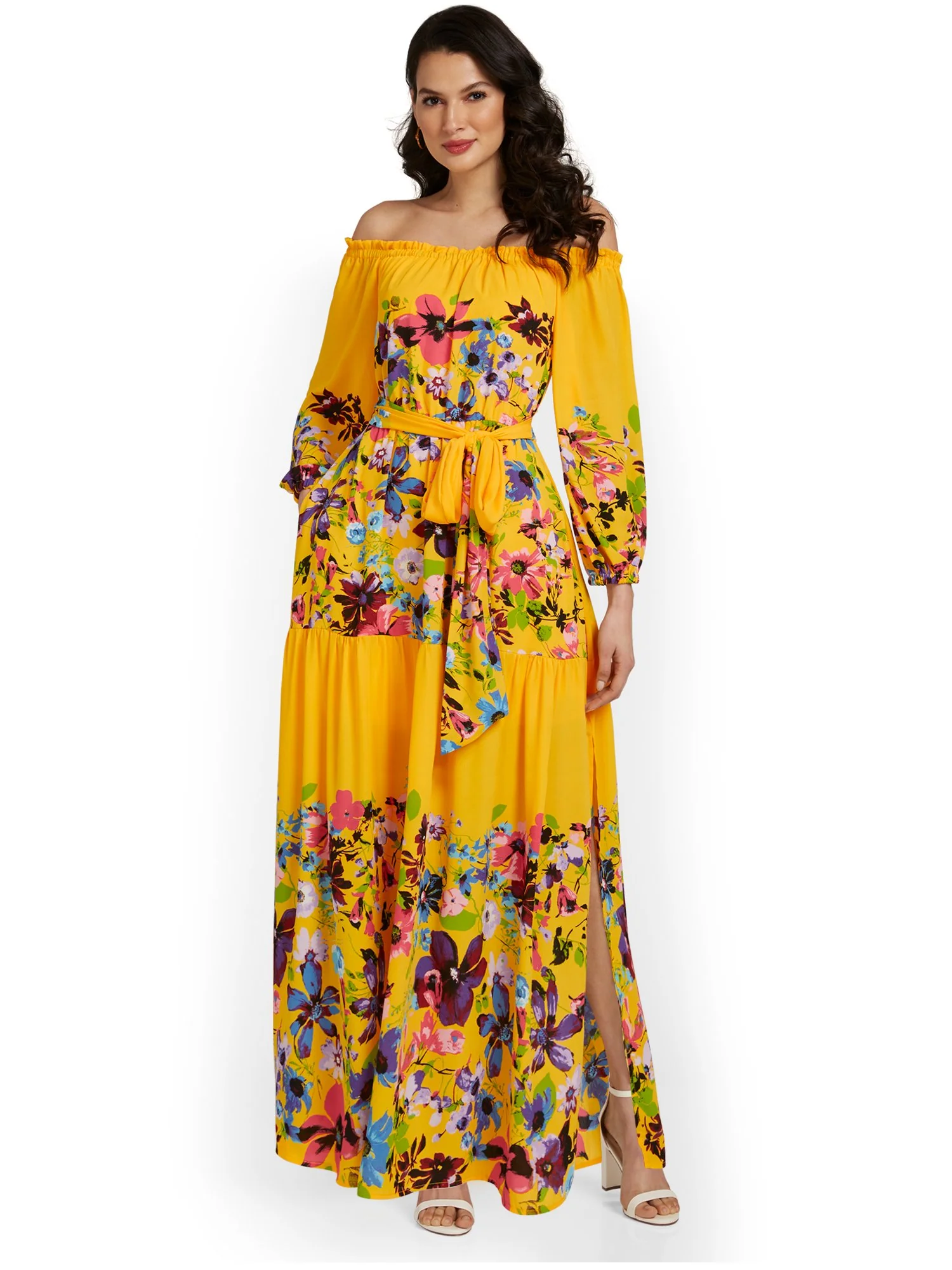 Floral-Print Off-The-Shoulder Maxi Dress - Image 2