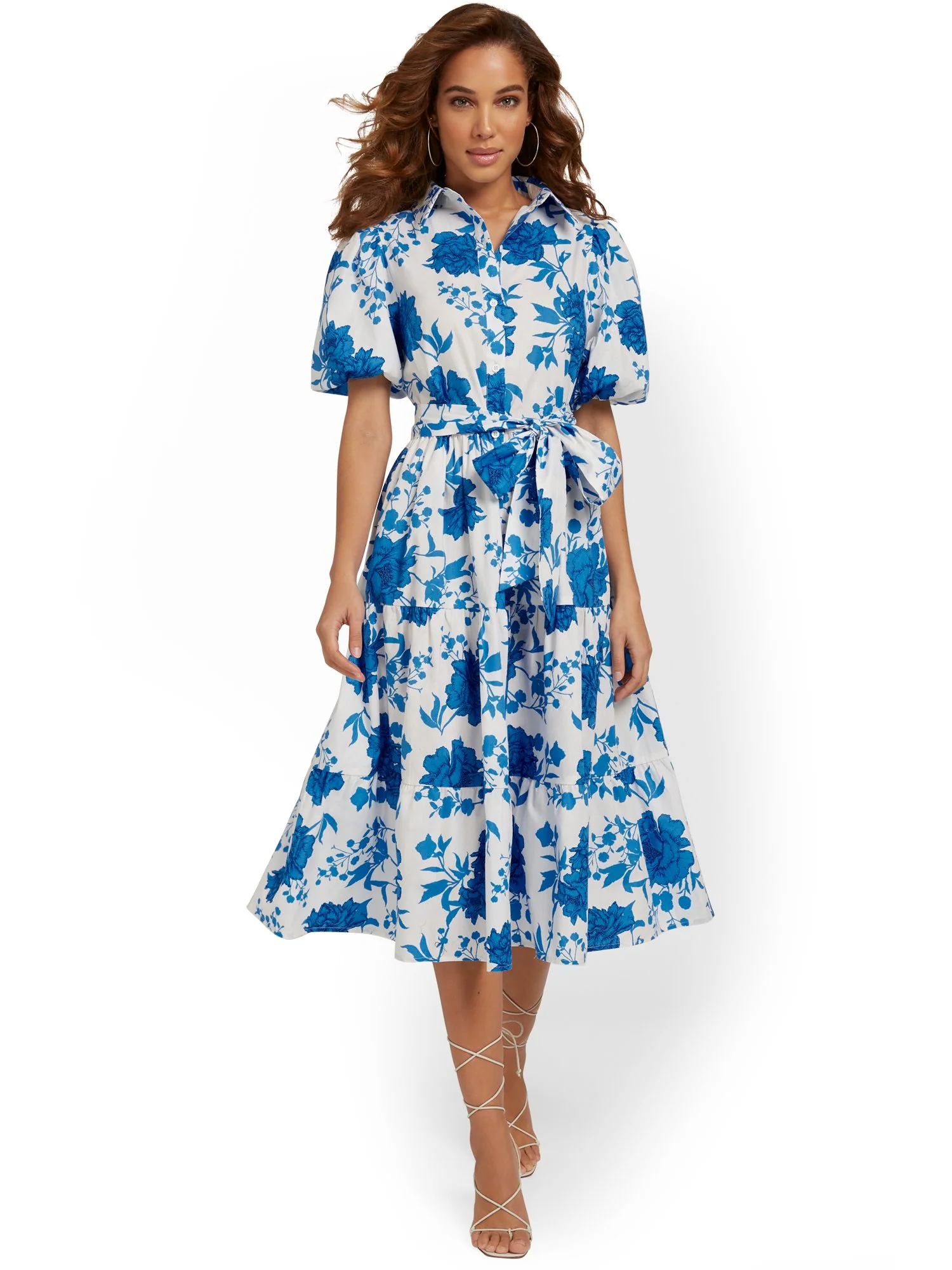 Floral-Print Poplin Shirtdress - Flying Tomato - Image 2