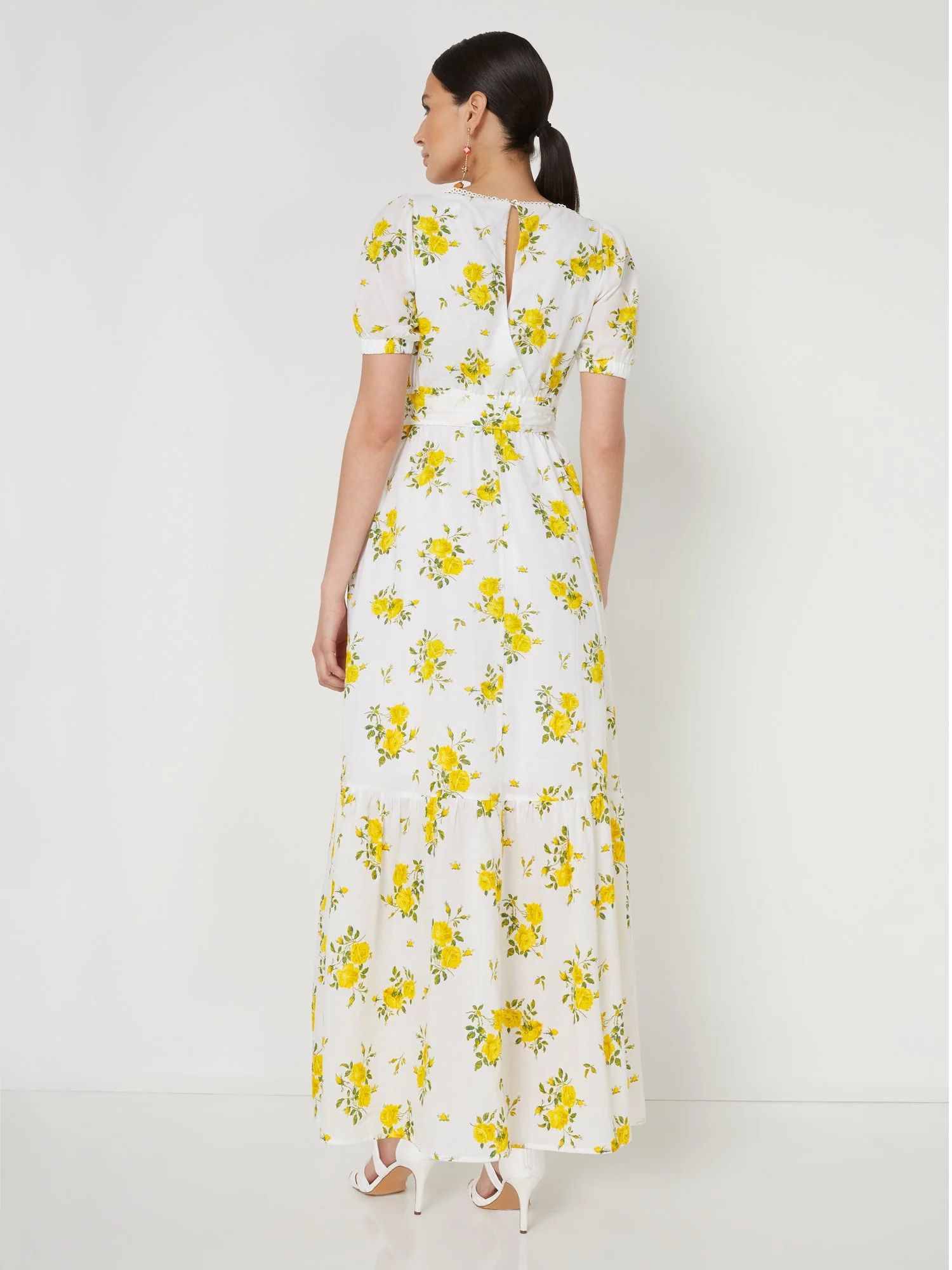 Floral-Print Square-Neck Puff-Sleeve Maxi Dress - Image 3