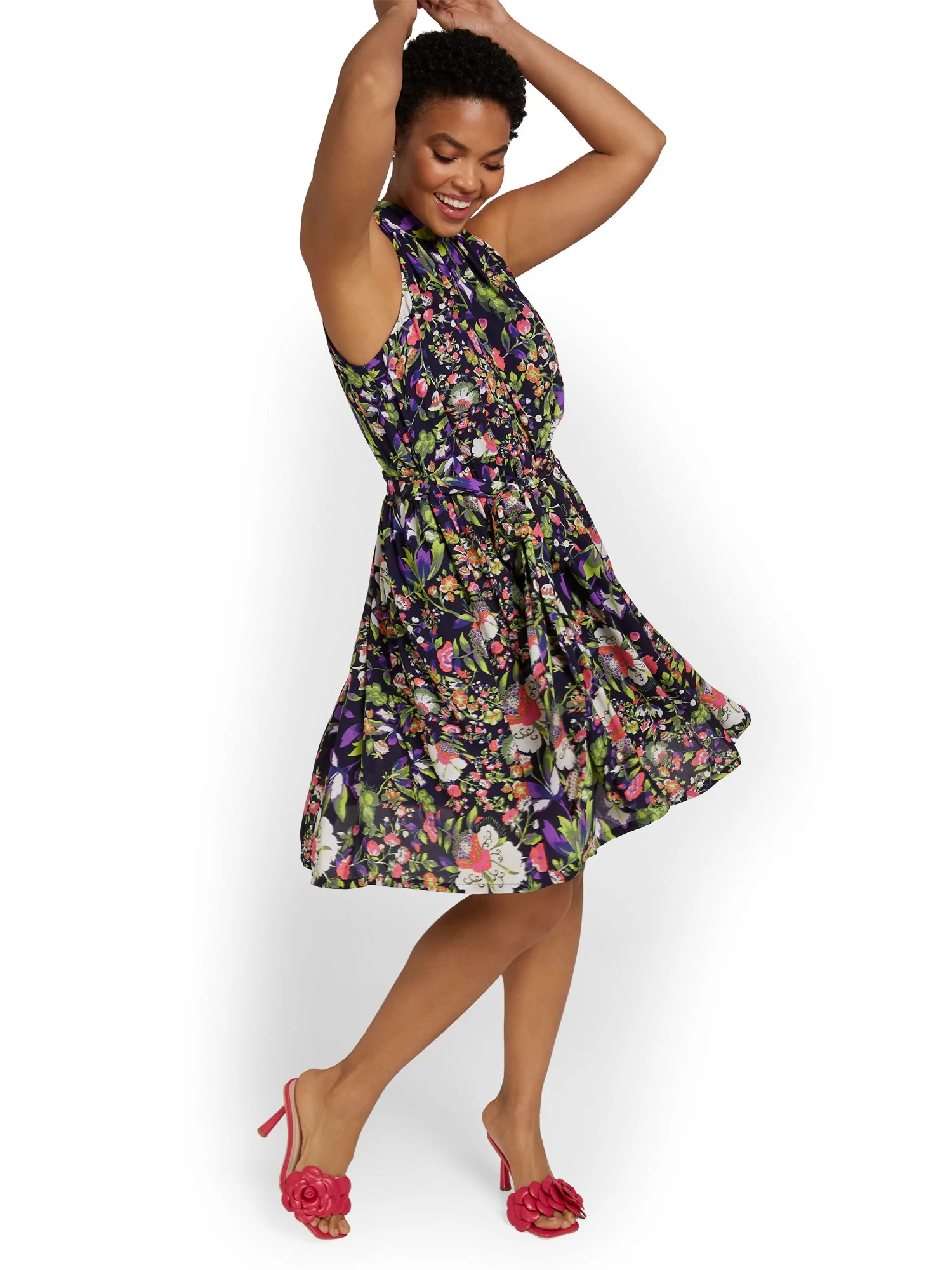 Floral-Print Tie-Waist Dress - Image 5