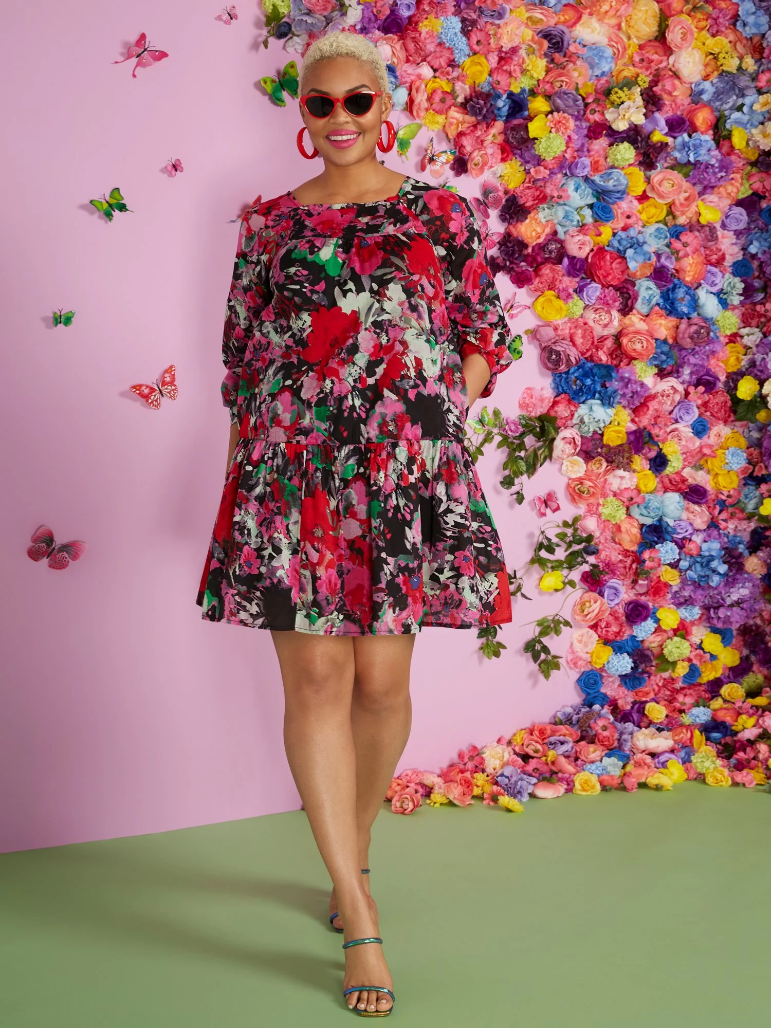 Floral-Print Tiered Babydoll Dress - Image 2