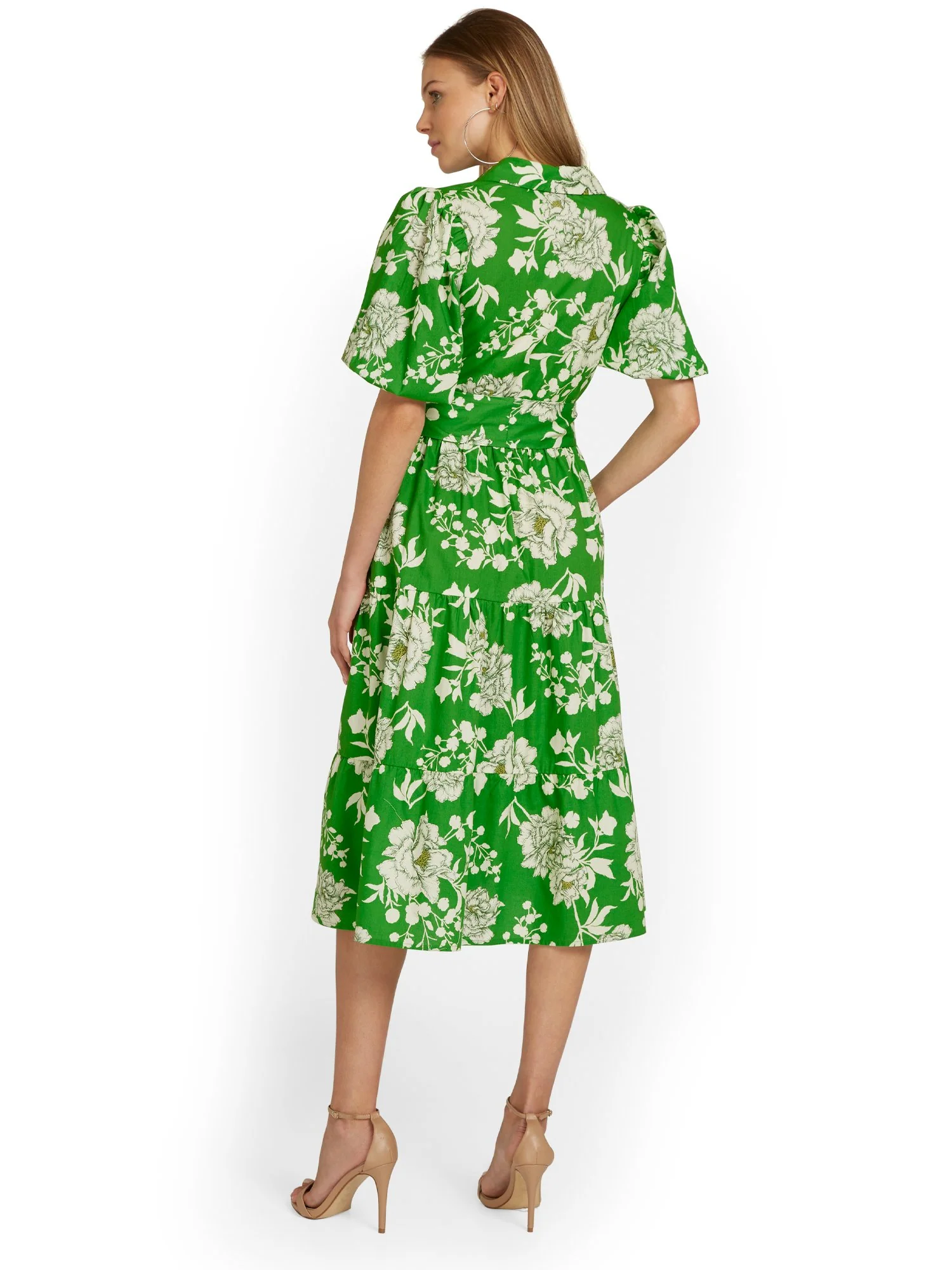 Flying Tomato Floral Puff-Sleeve Poplin Shirtdress - Brands We Love - Image 3