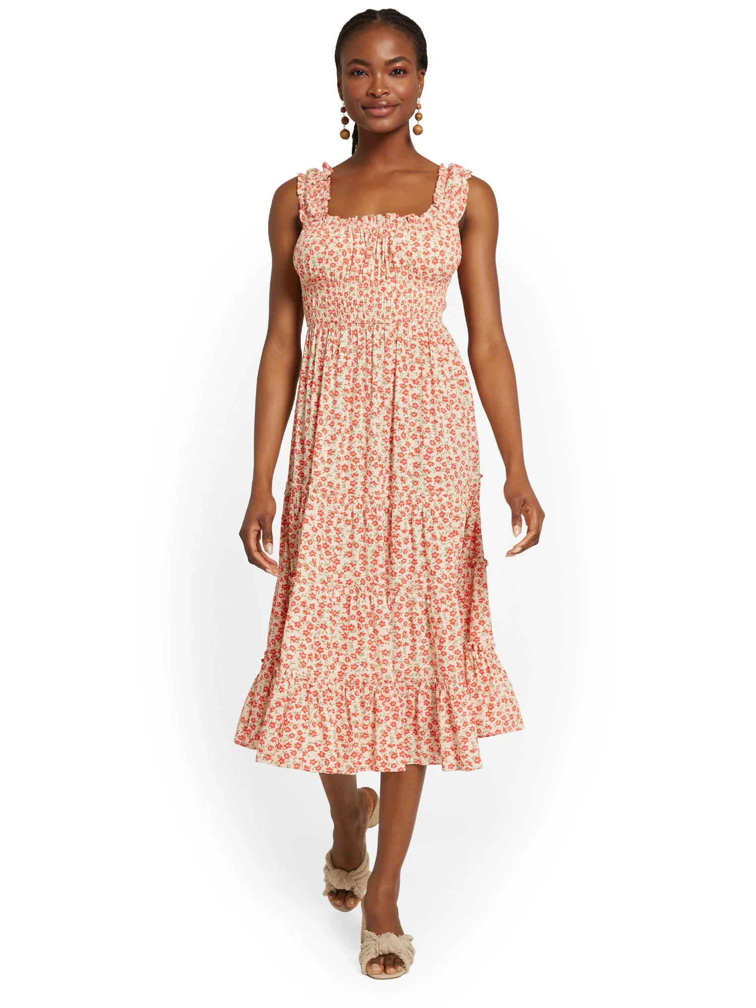 In The Beginning Floral Smock-Waist Dress - Brands We Love