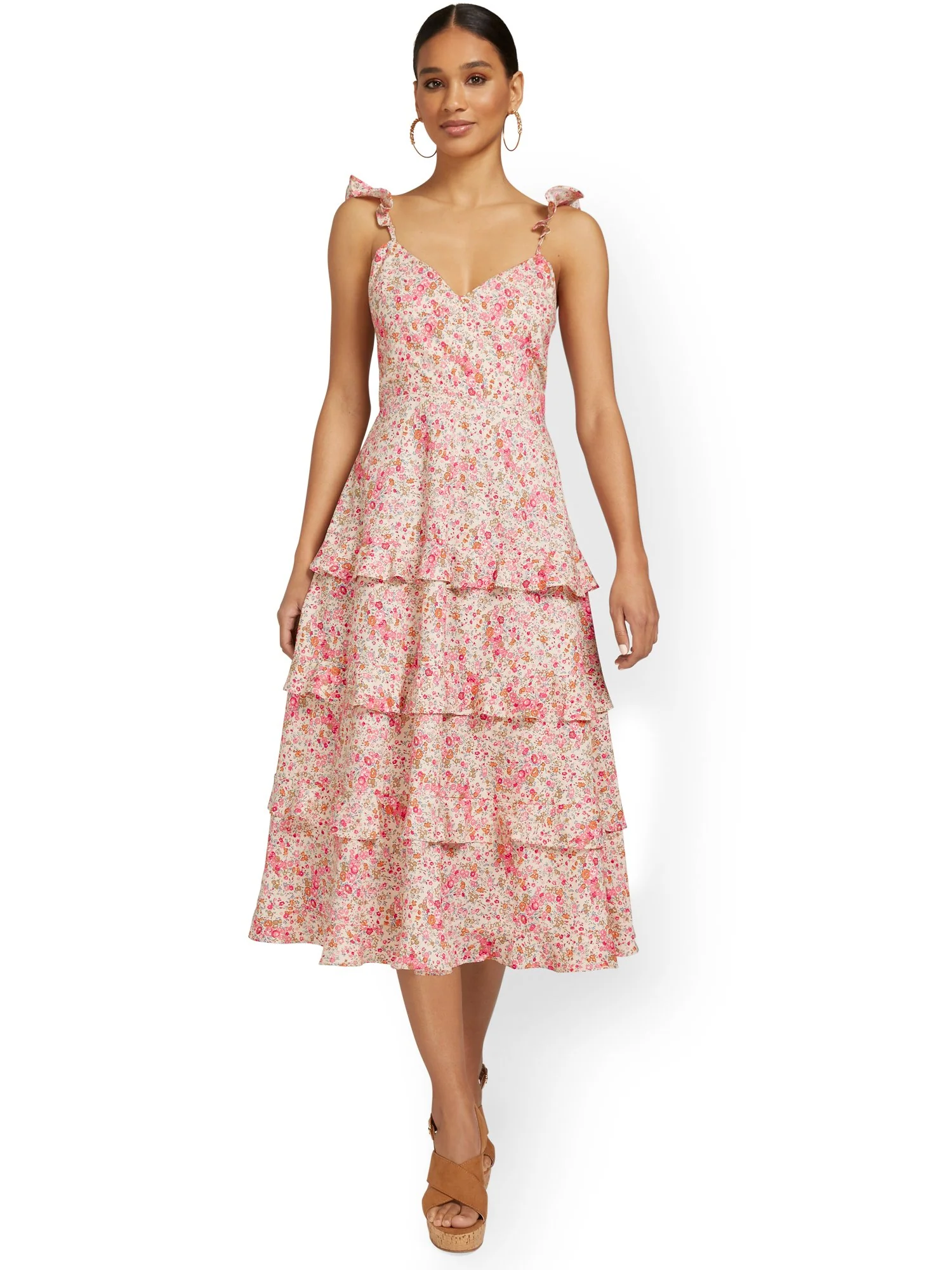 Dress Forum Floral Tiered Ruffle Midi Dress - Brands We Love - Image 2