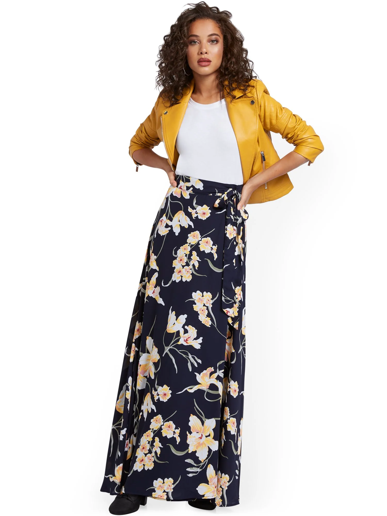 Floral Wrap Maxi Skirt - Image 4