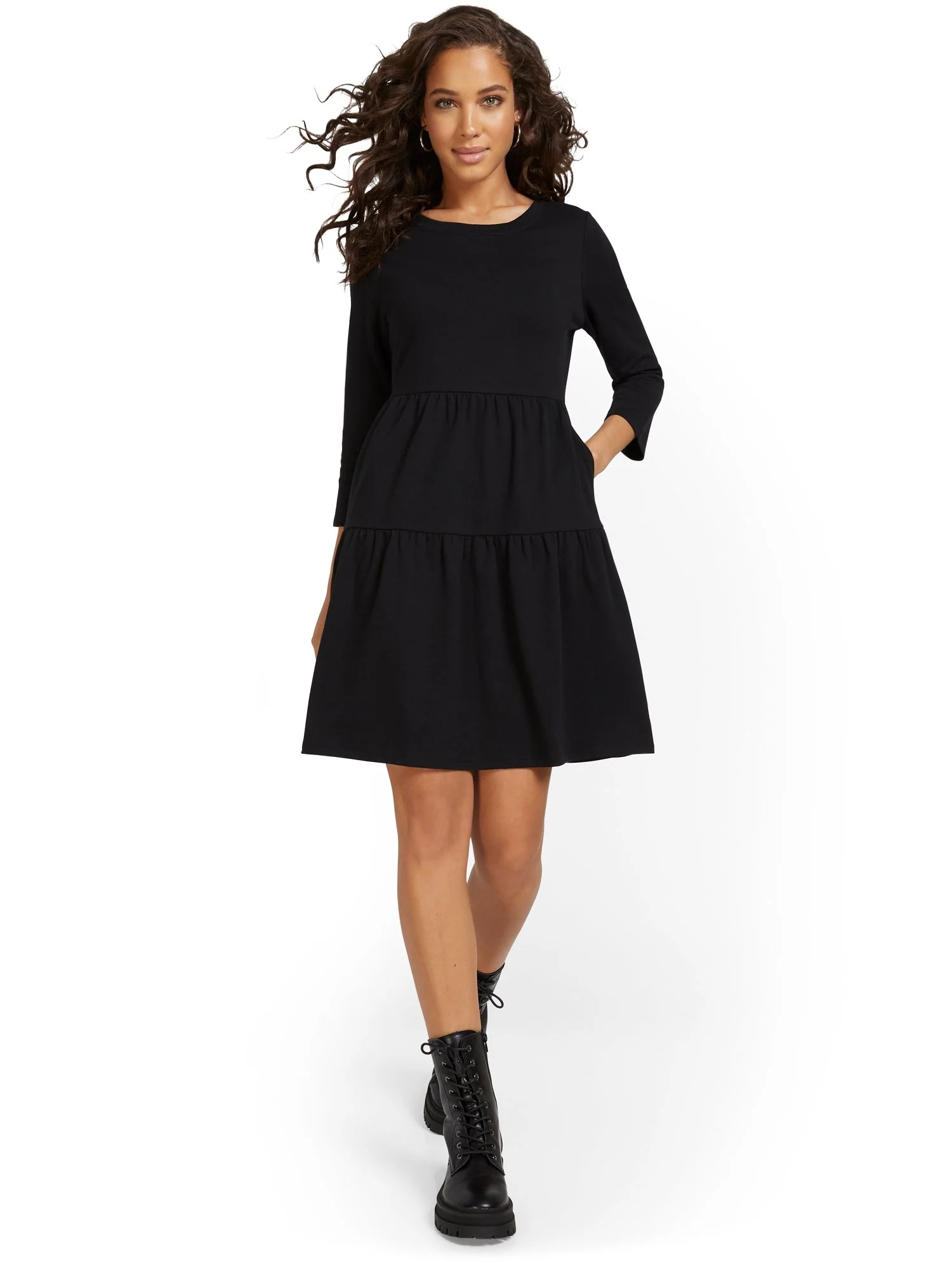 Flounce Sweatshirt Dress