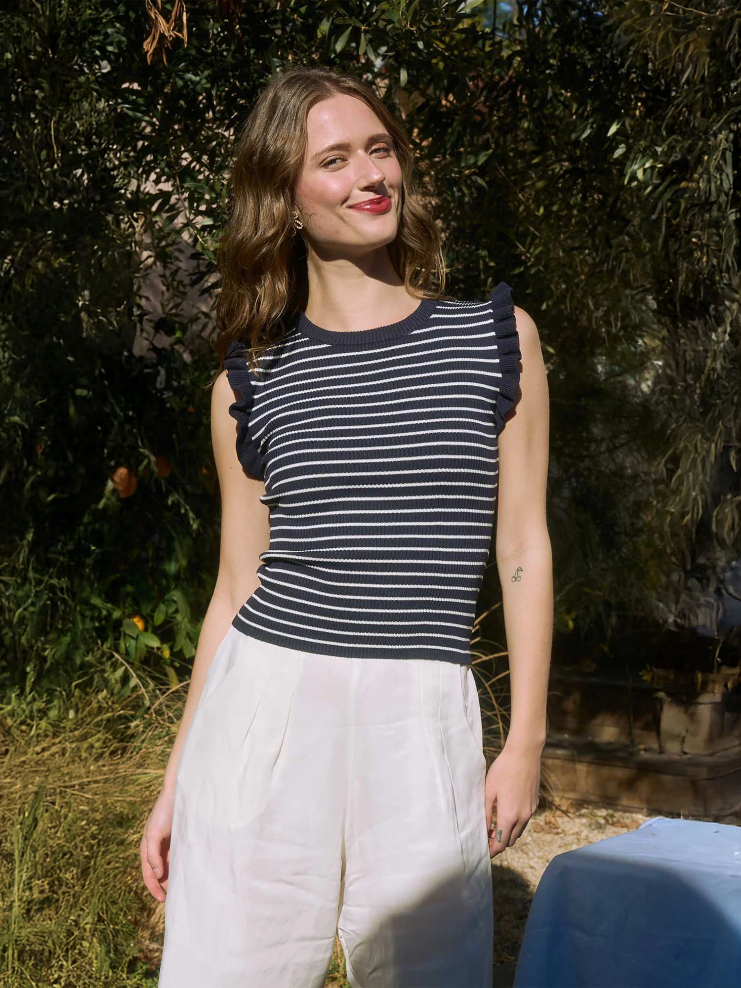 Fluter Short Sleeve Stripe Knit Shirt