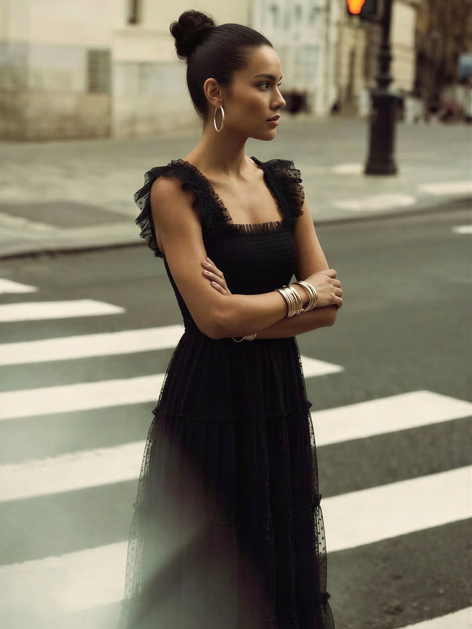 Dot Tulle Fit And Flare Nap Midi Dress - Image 2