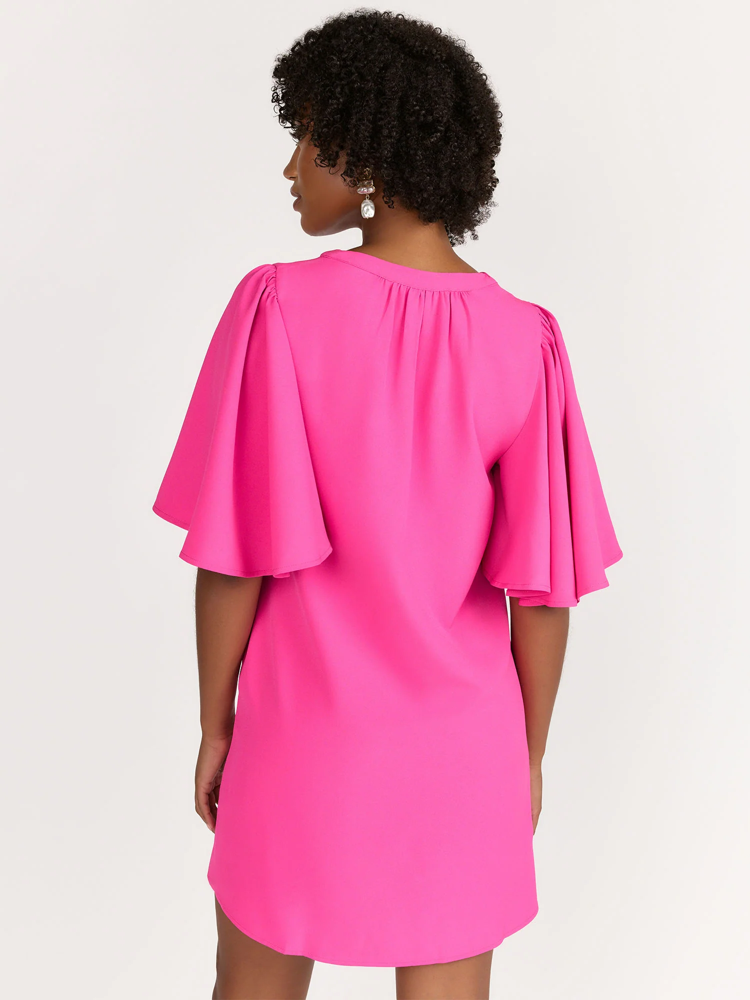 Sugarlips Flutter Sleeve Split-Neck Mini Dress - Brands We Love - Image 3