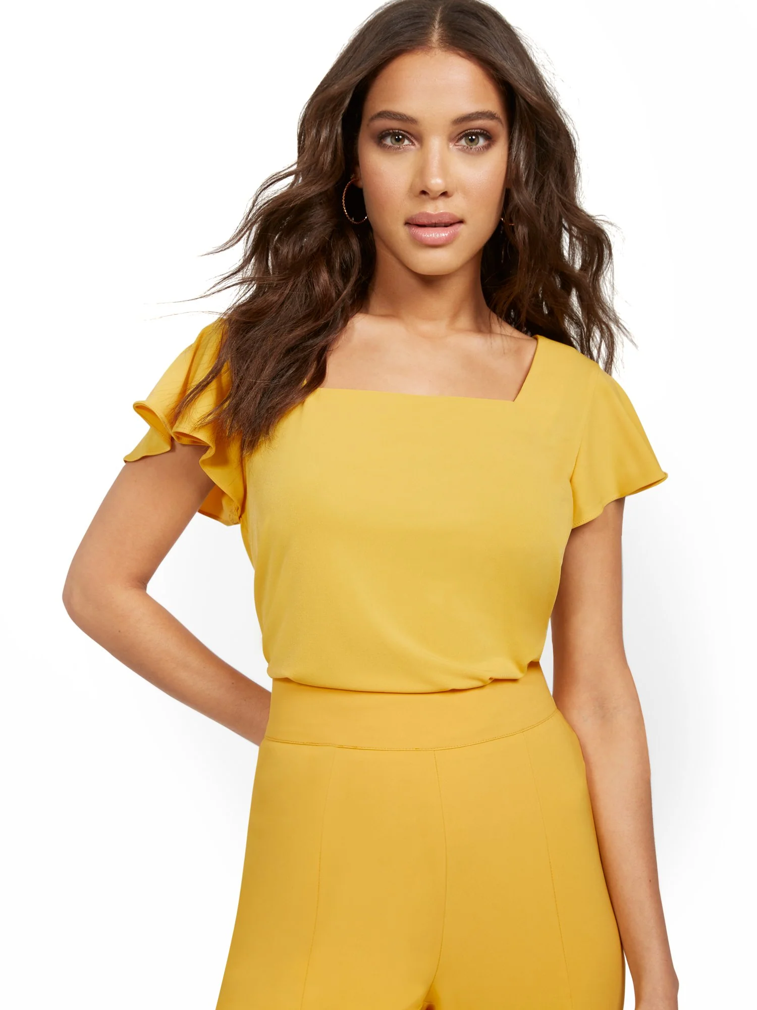 Flutter-Sleeve Square-Neck Top - Image 10