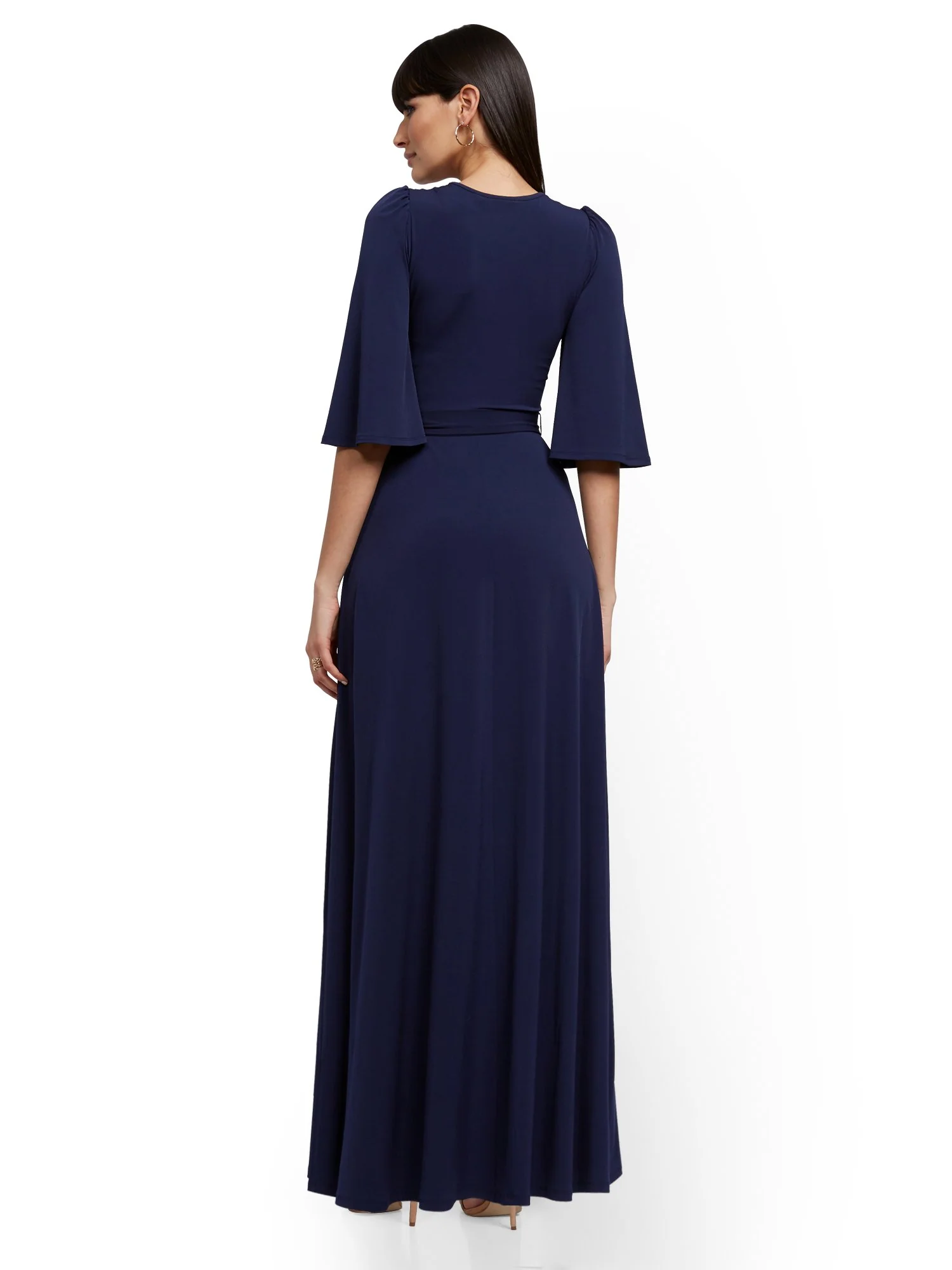 Flutter-Sleeve Wrap Maxi Dress - Image 6