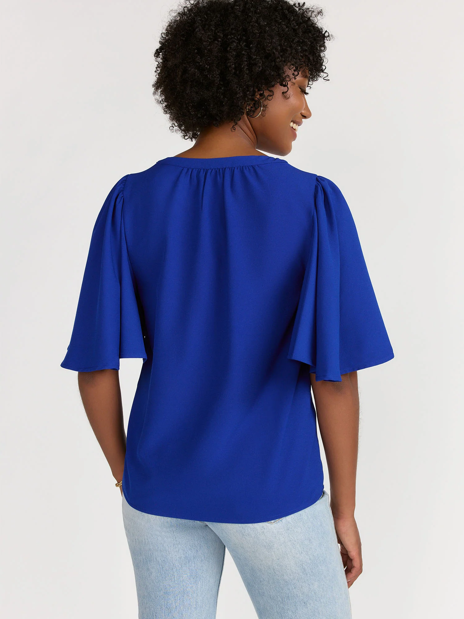 Sugarlips Flutter Sleeves V-Neck Blouse - Brands We Love - Image 3