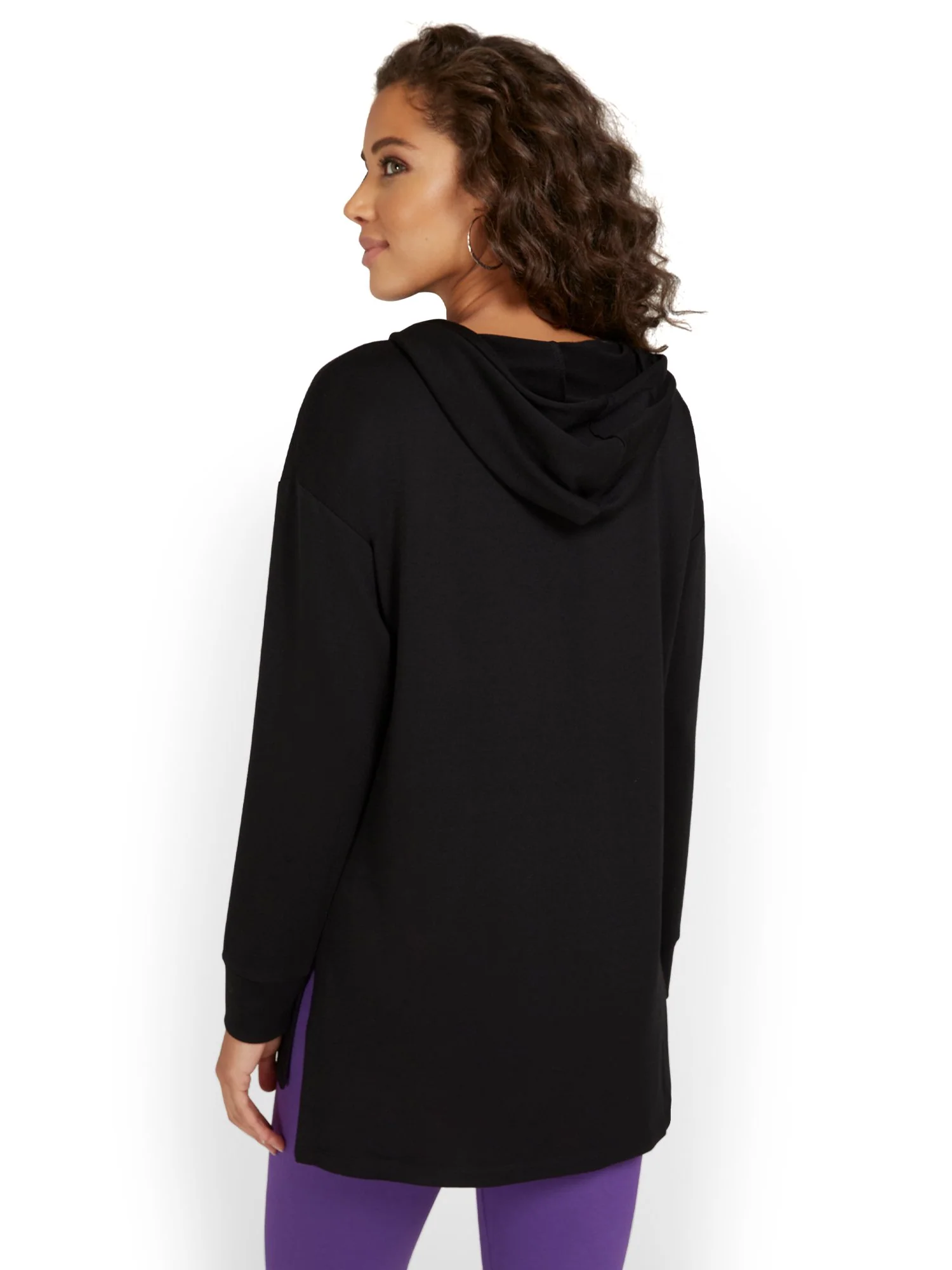 French Terry Side-Slit Hoodie - Image 3