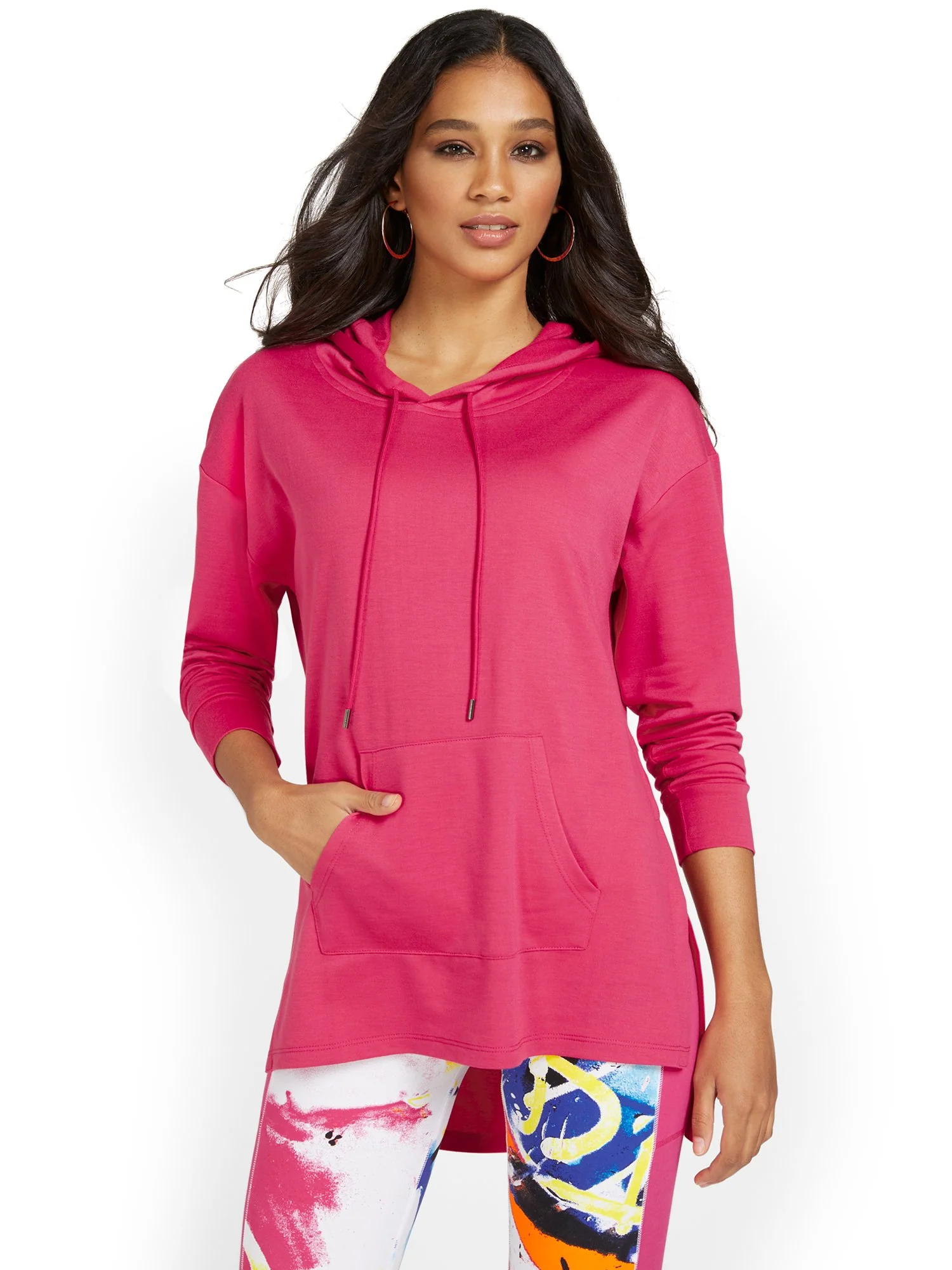 French Terry Side-Slit Hoodie - Image 6