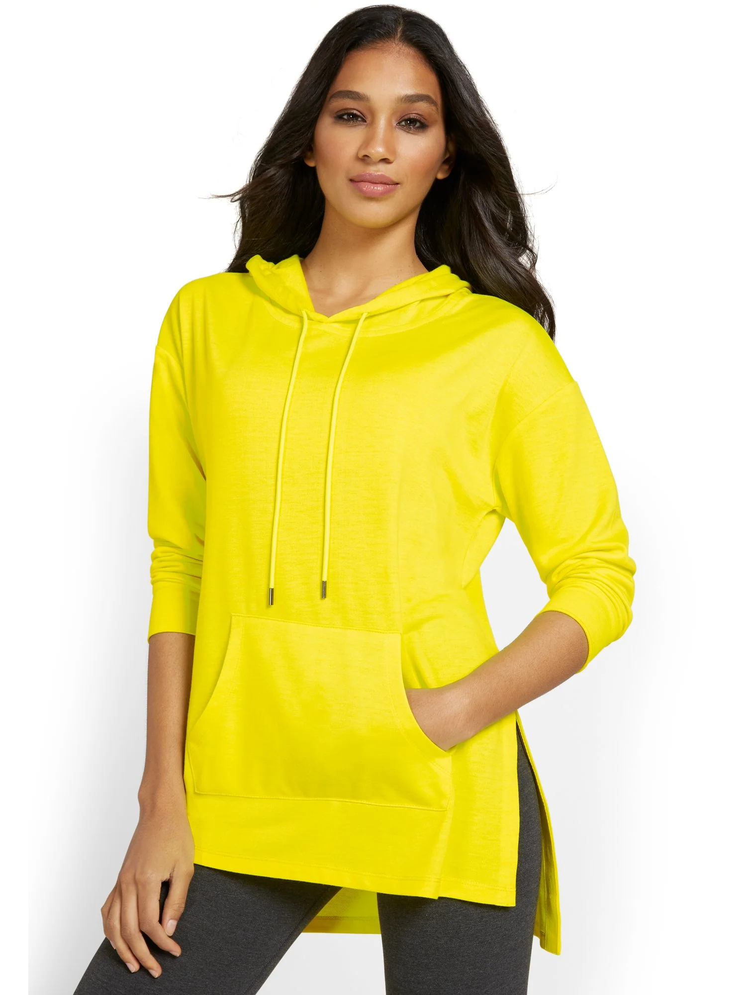 French Terry Side-Slit Hoodie - Image 8