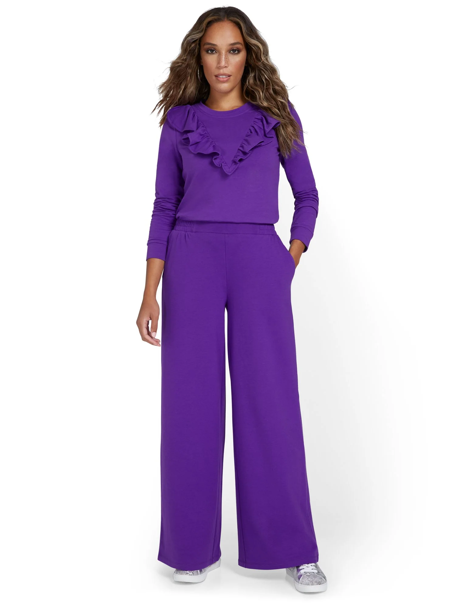 French Terry Wide-Leg Pant - Image 8