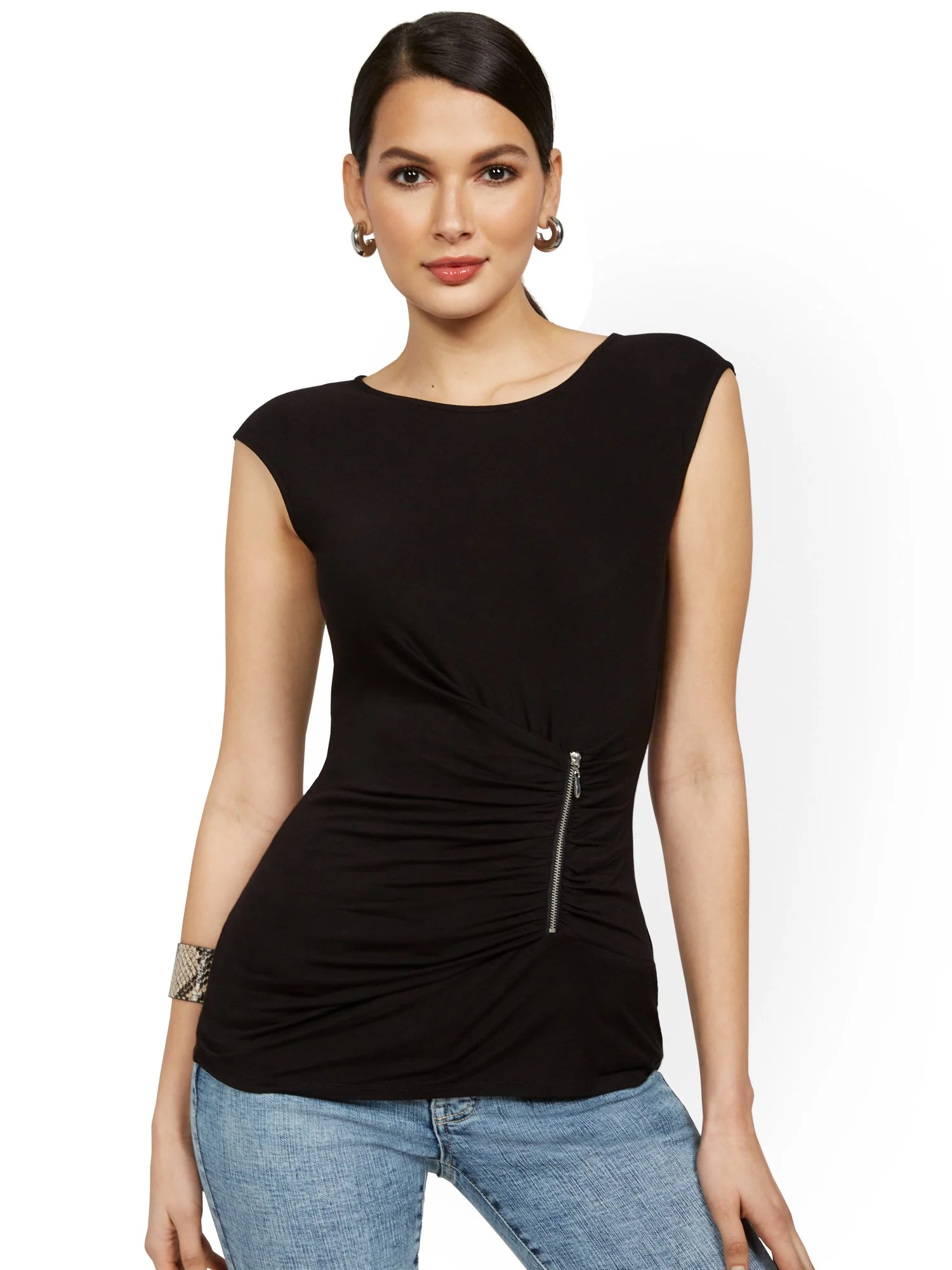 Front-Ruche Side-Zip Top - Image 2