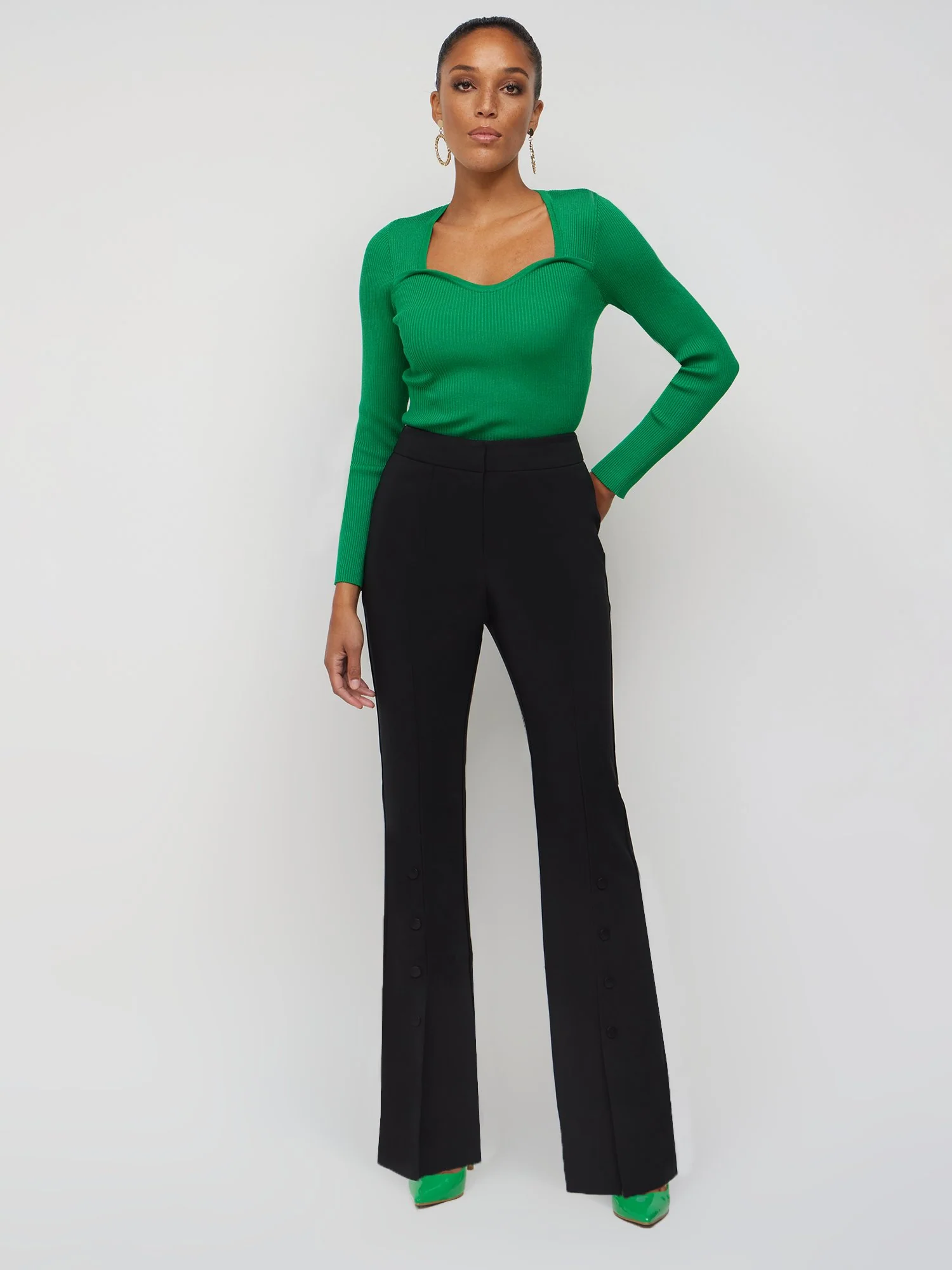 Front-Slit Flare Pant