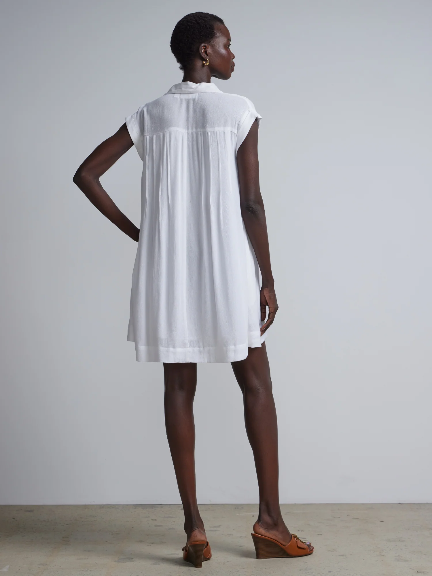 Buttoned Front Mini Shirt Dress - Image 3