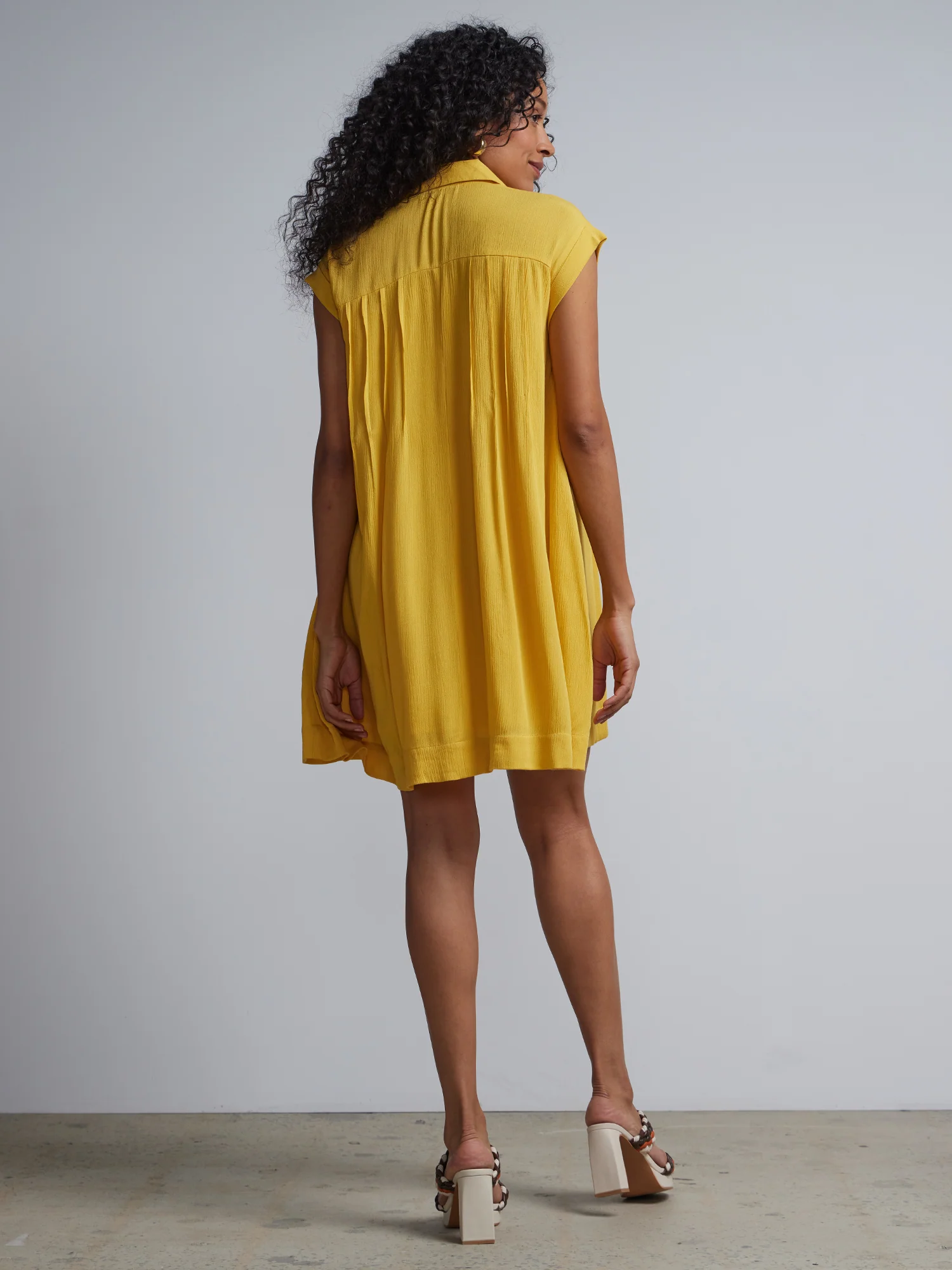 Buttoned Front Mini Shirt Dress - Image 7