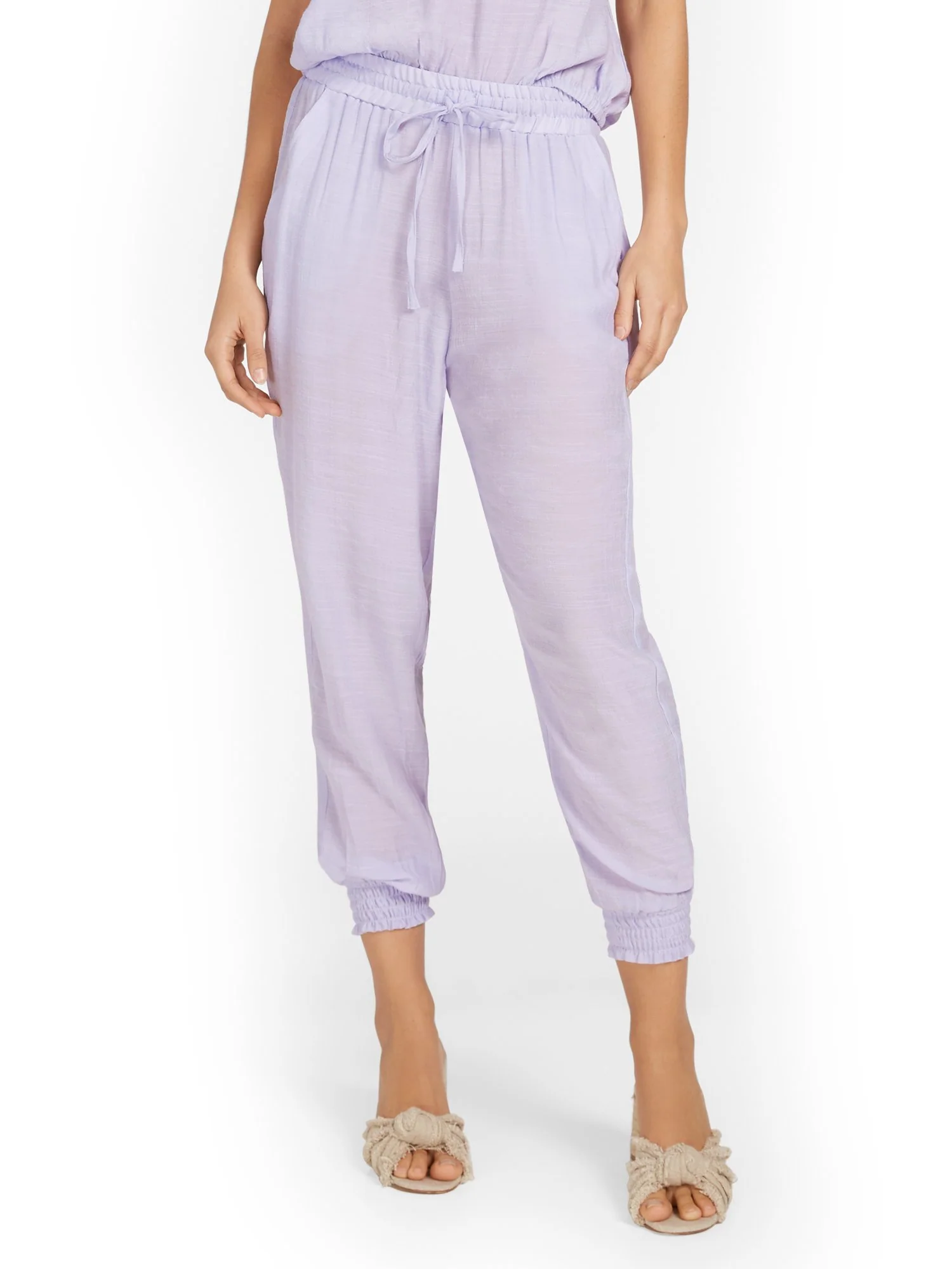 Gauze High-Waisted Drawstring Jogger Pant - Image 10