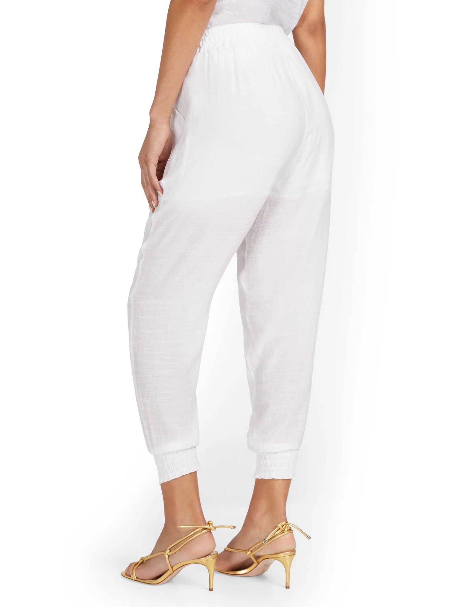 Gauze High-Waisted Drawstring Jogger Pant - Image 3