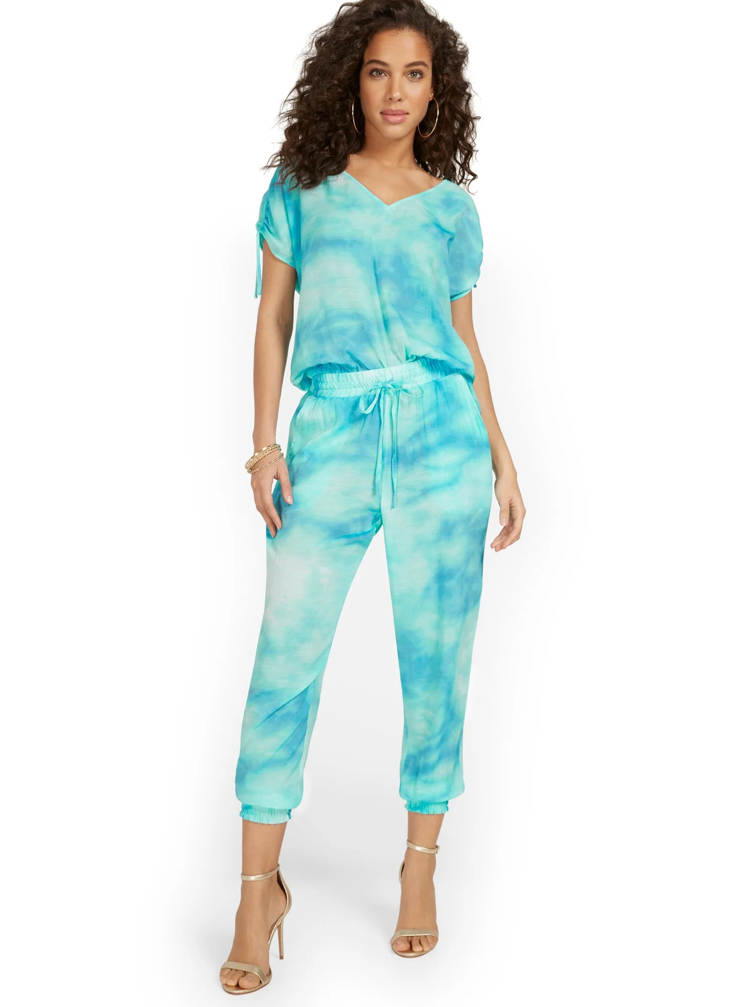 Gauze High-Waisted Tie-Dye Drawstring Jogger Pant - Image 4