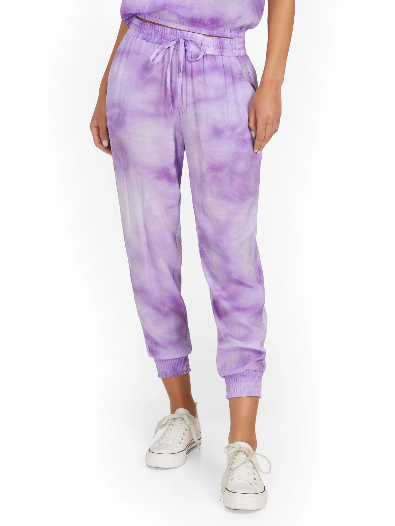 Gauze High-Waisted Tie-Dye Drawstring Jogger Pant - Image 6