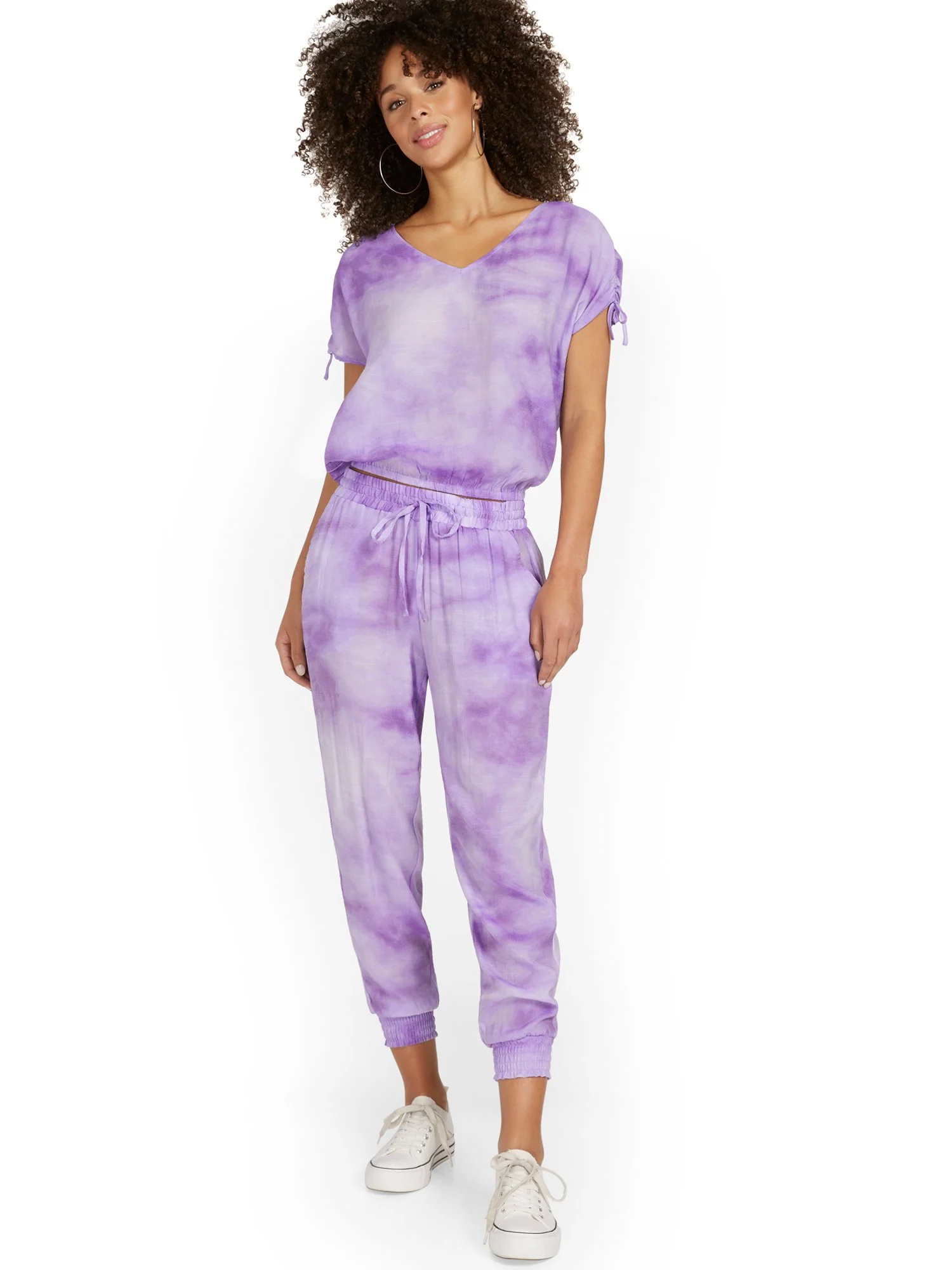 Gauze High-Waisted Tie-Dye Drawstring Jogger Pant - Image 8