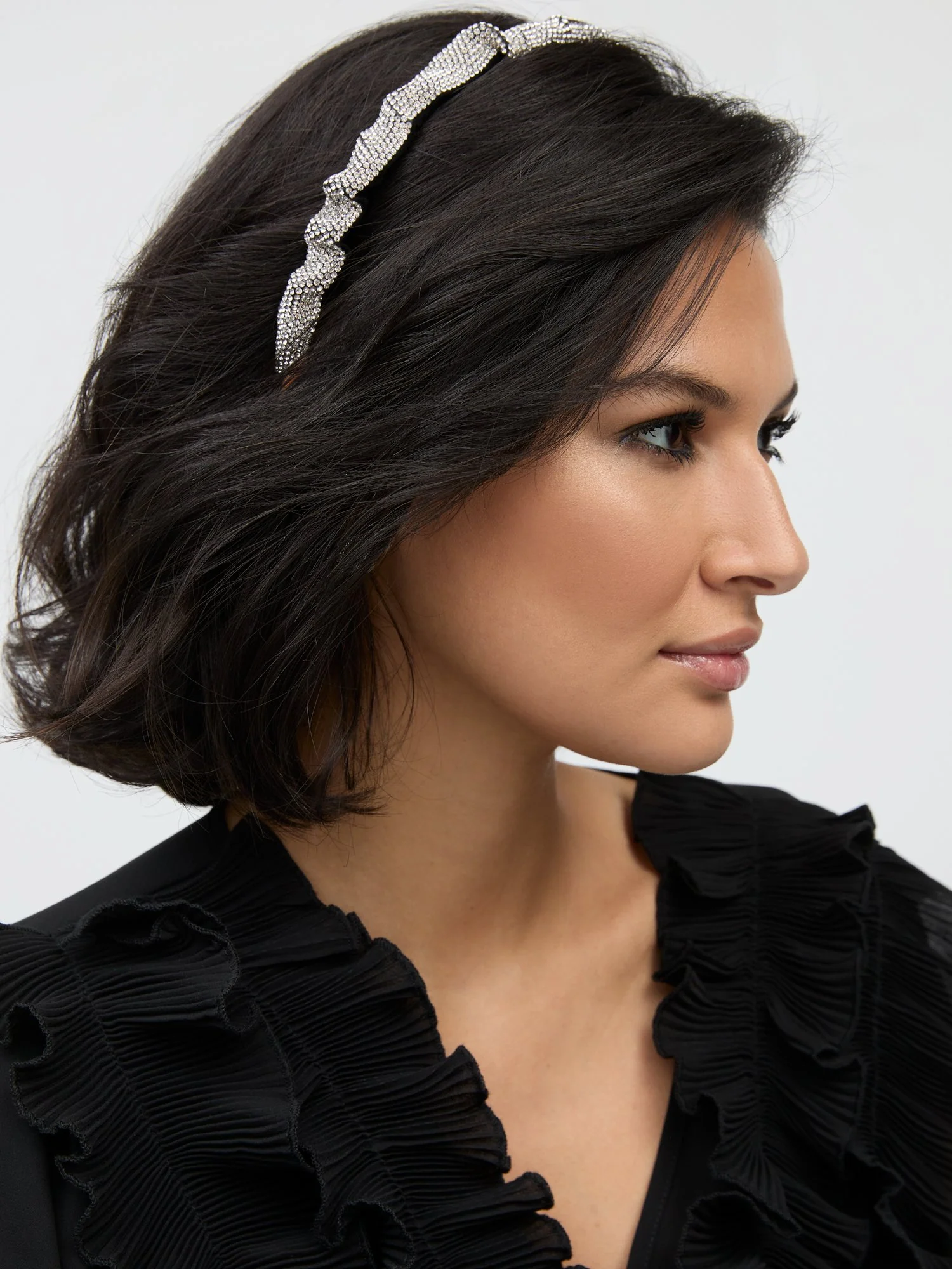 Gemstone-Embellished Scrunched Headband - Image 2