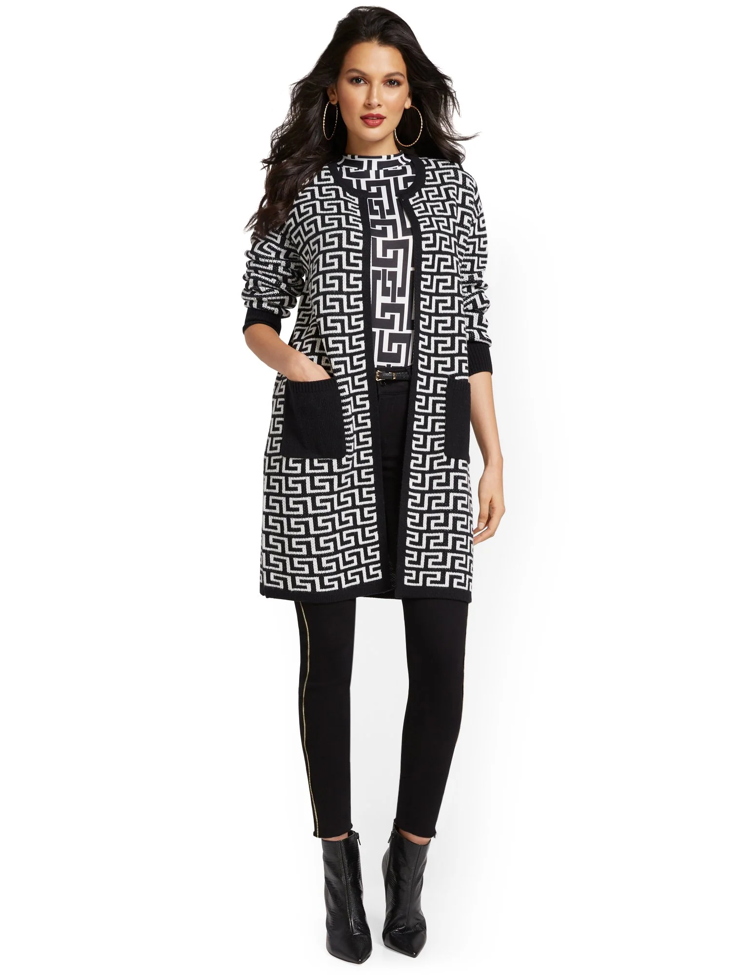 Geometric-Print Cardigan - Image 2