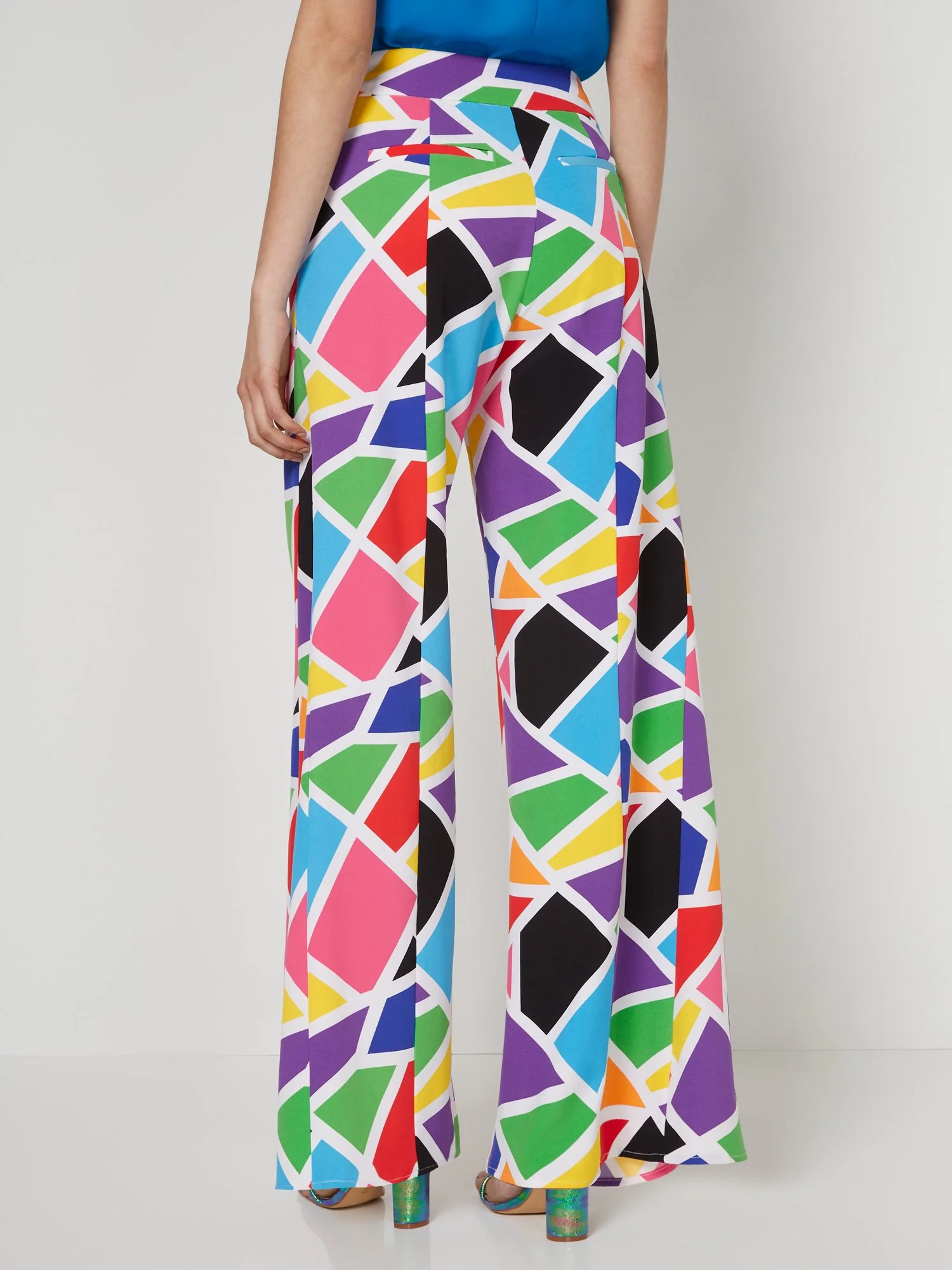 Geometric-Print High-Waisted Wide-Leg Pant - Image 3