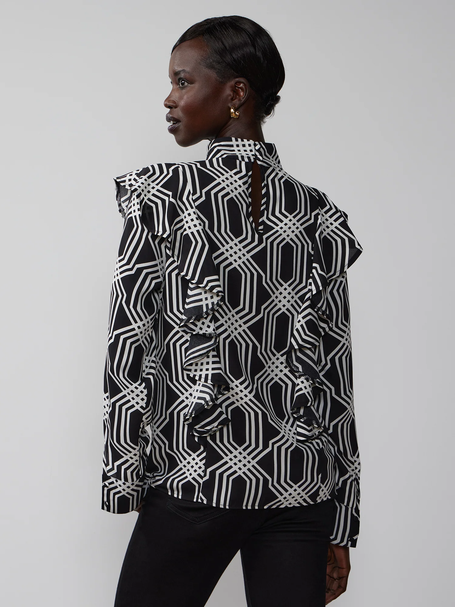 Geometric Print Link Top - Image 3