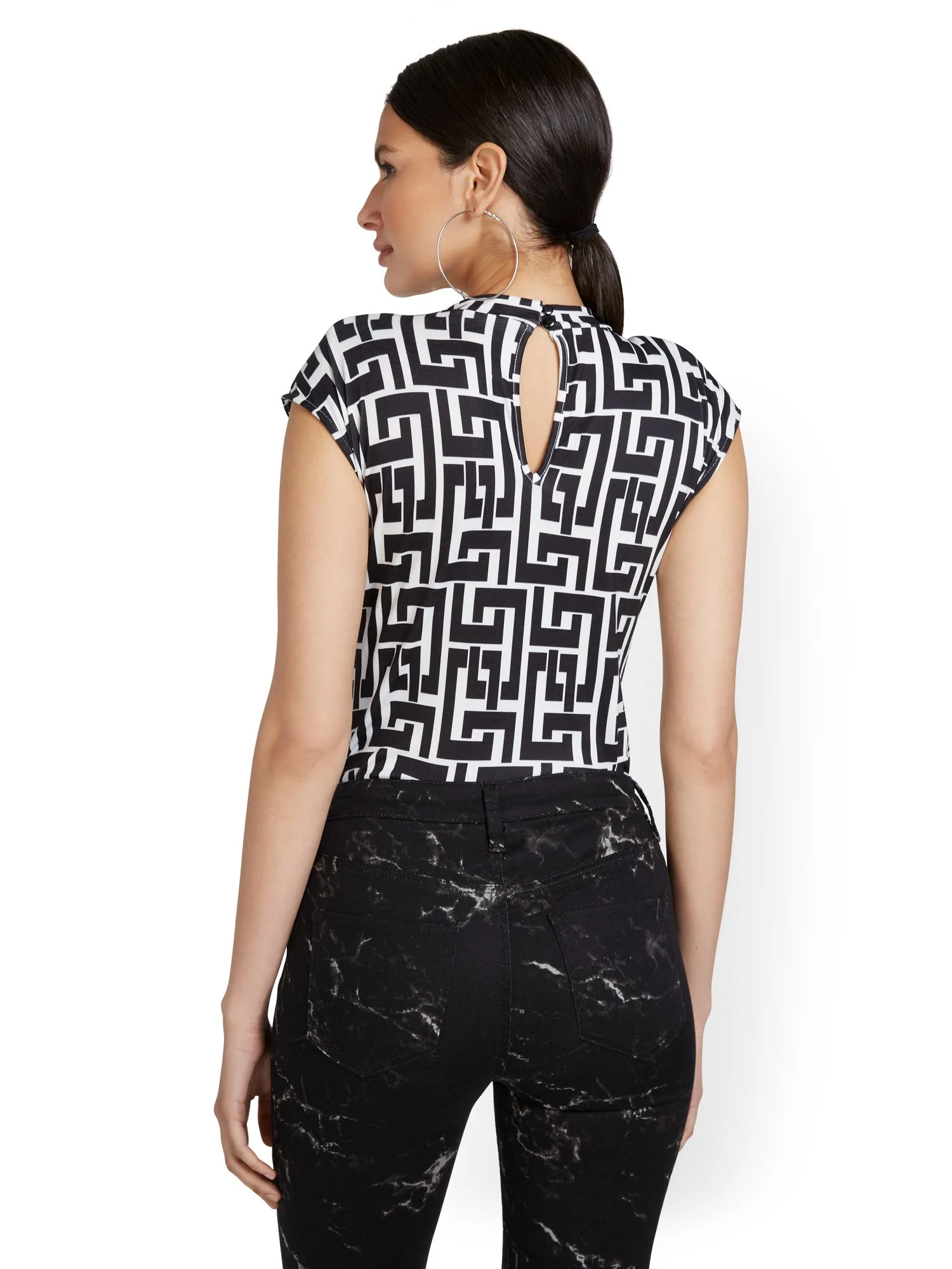 Geometric-Print Muscle Bodysuit - Image 3