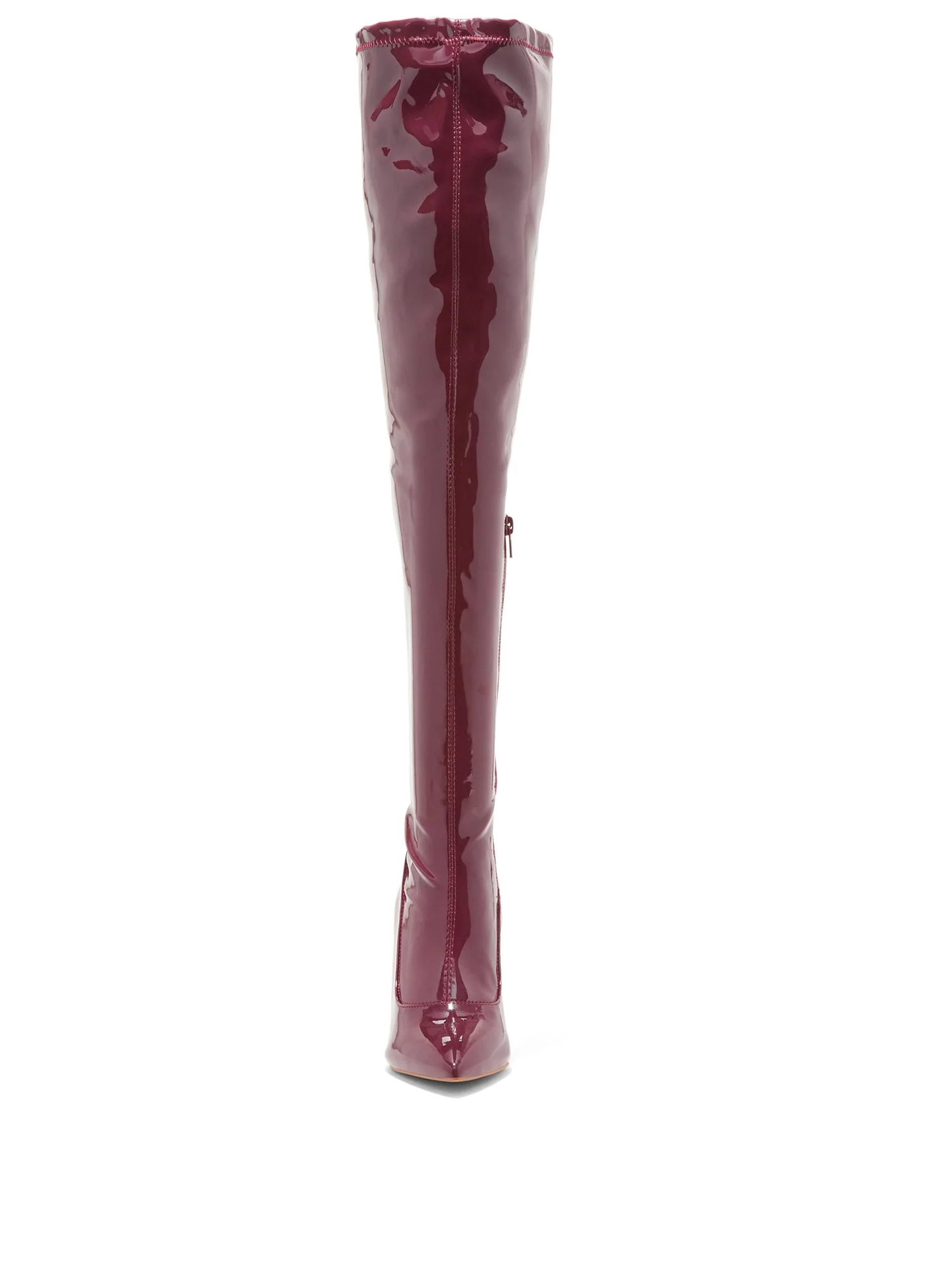 Gia Thigh High Boot - Faux Patent Leather - Image 11