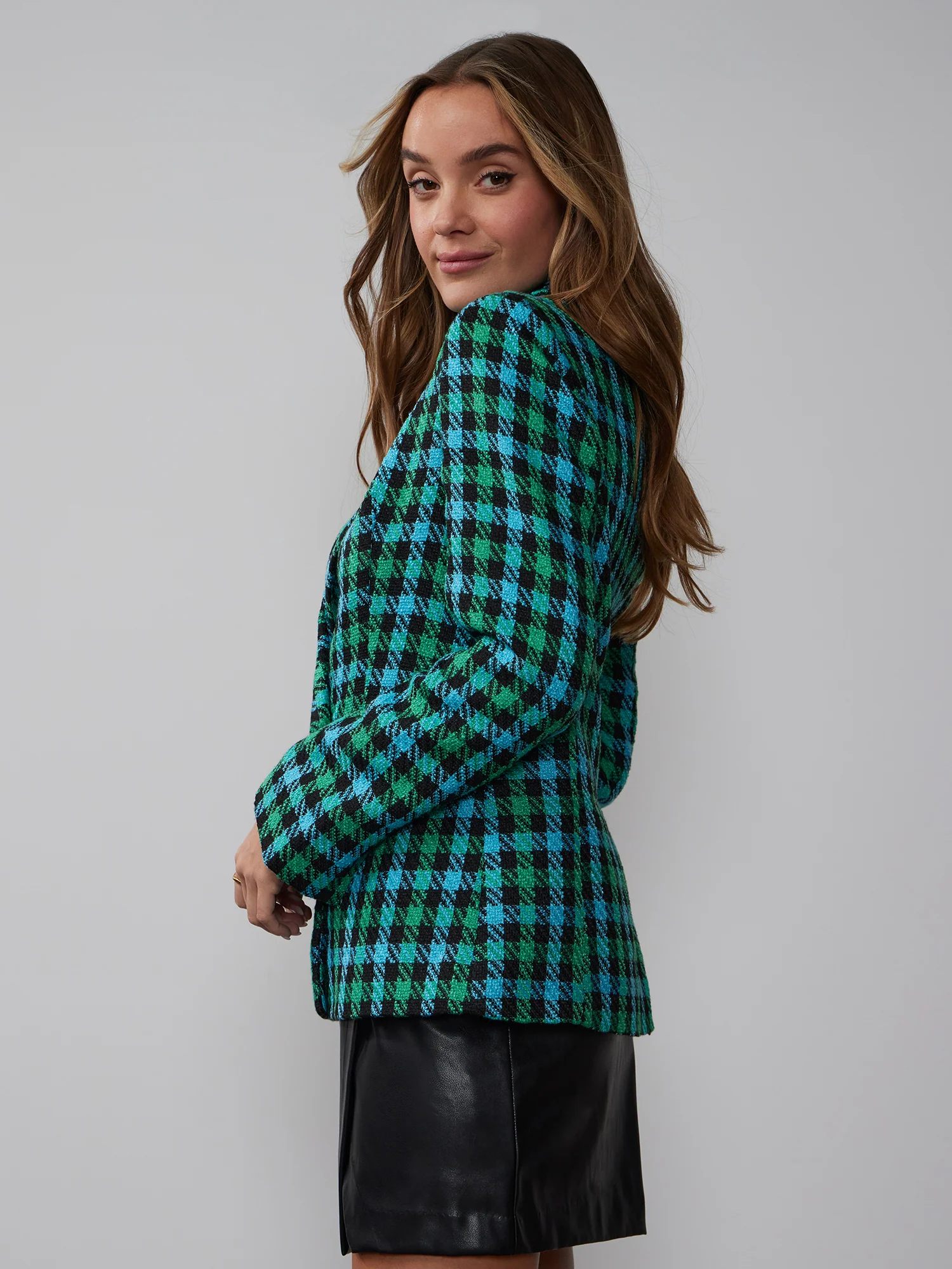 Gingham Tweed Blazer - Image 2
