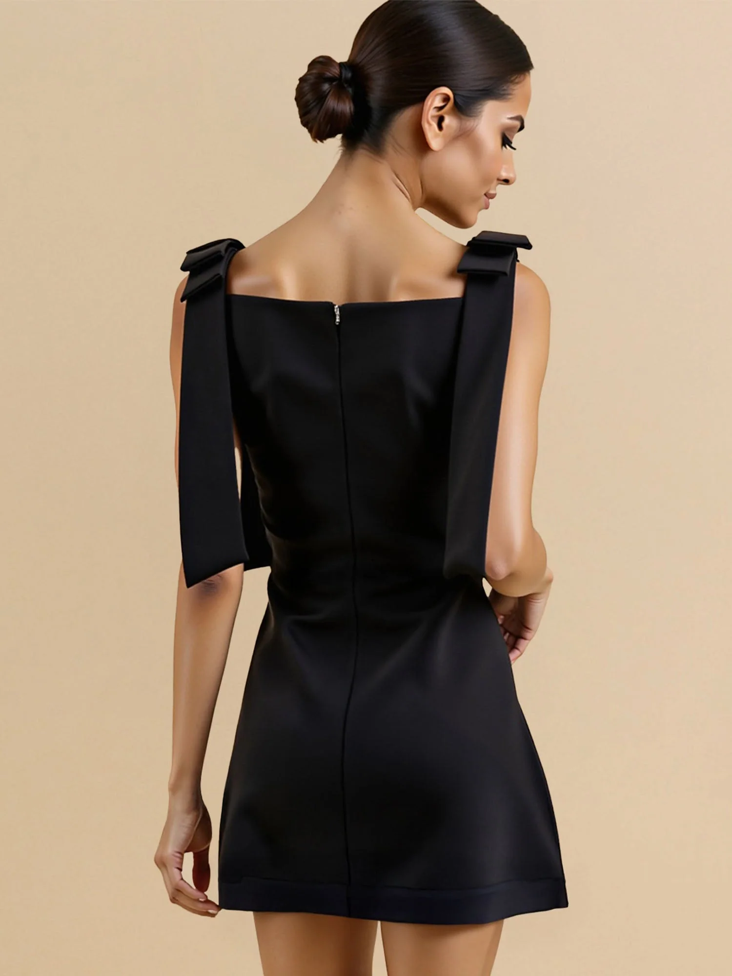 Bow Tie Shoulder Mini Dress - Image 7
