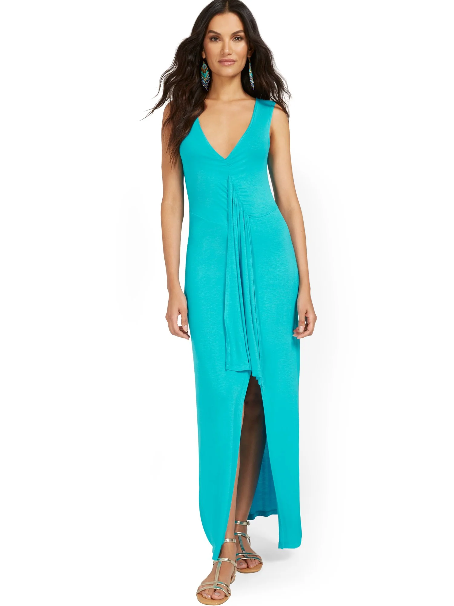 Goddess Frill-Front Maxi Dress - Image 6