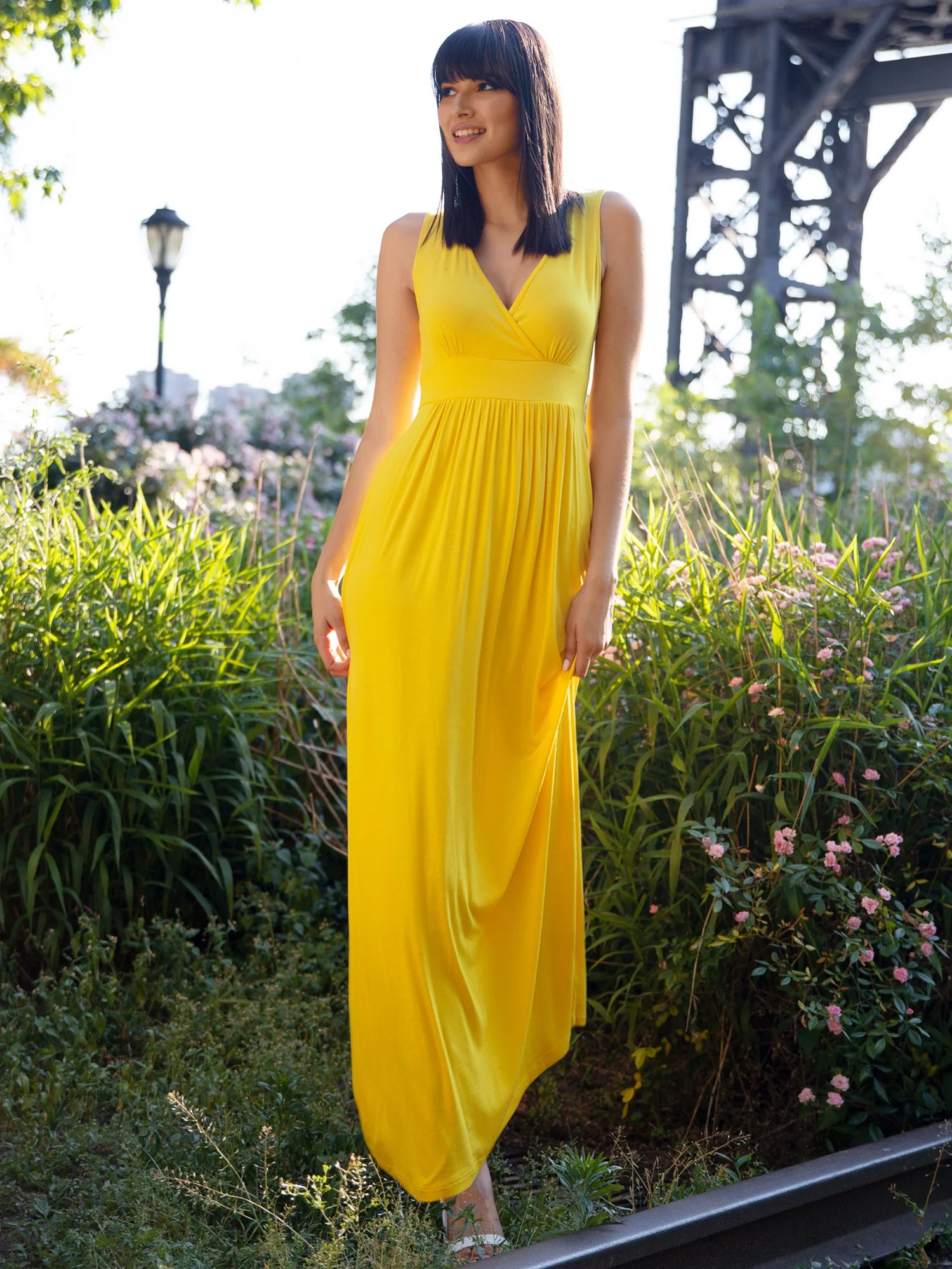 Goddess Wrap-Front Maxi Dress - Image 5