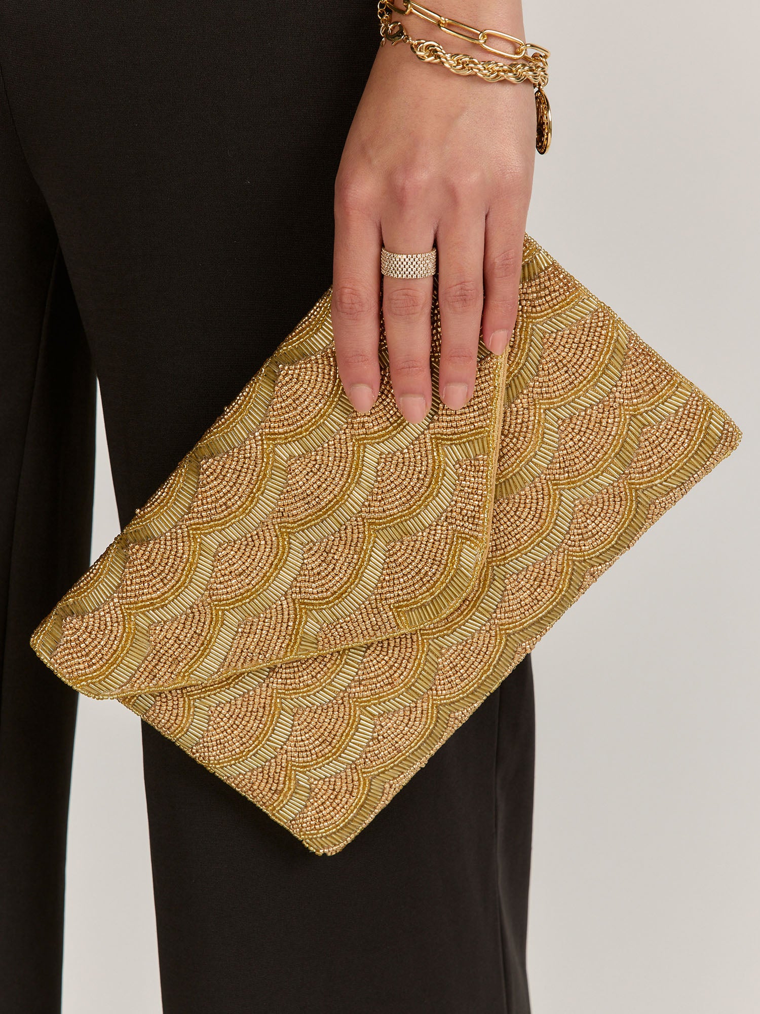 Gold Beaded Clutch