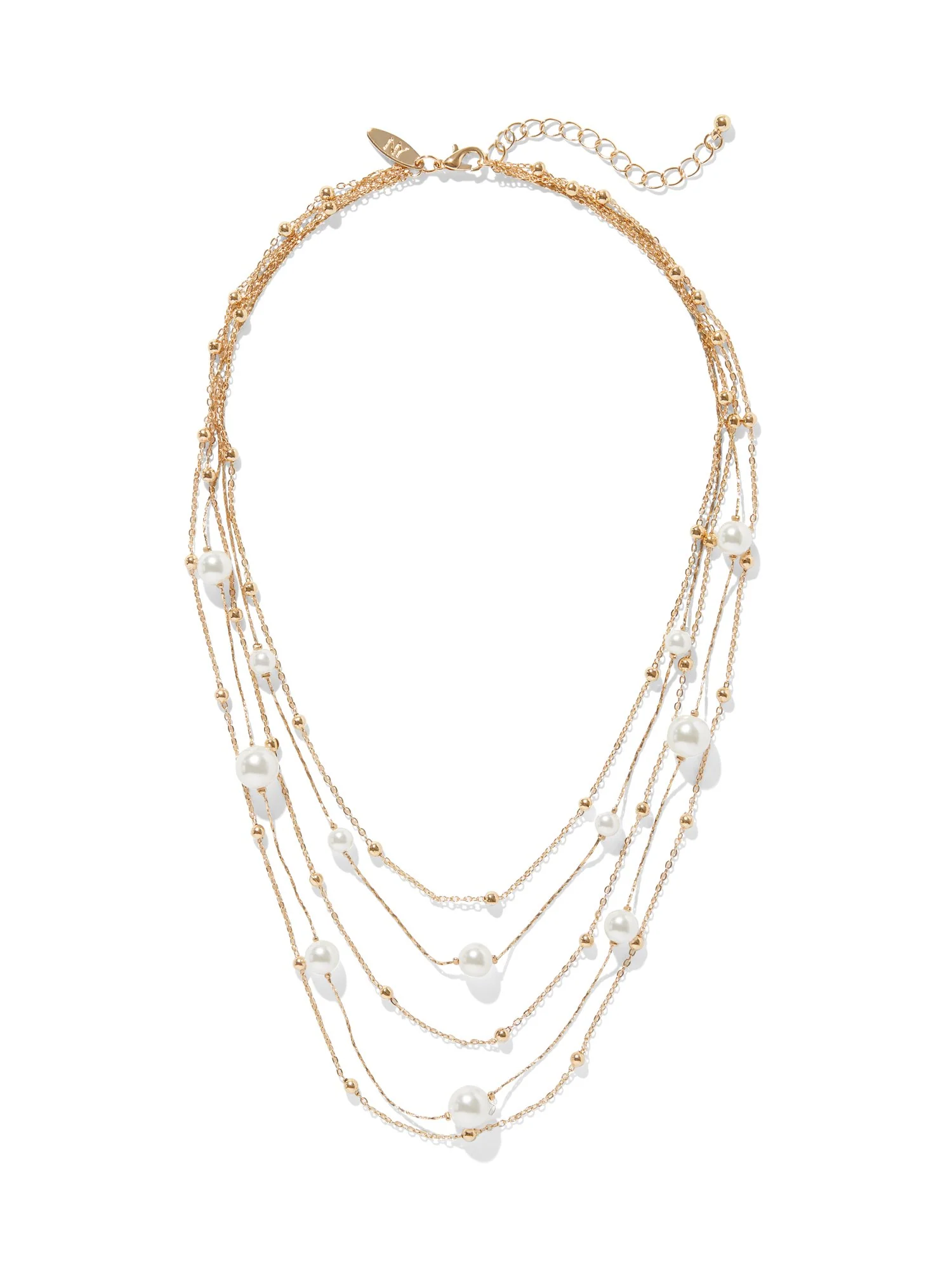 Gold Layered Pearl Necklace