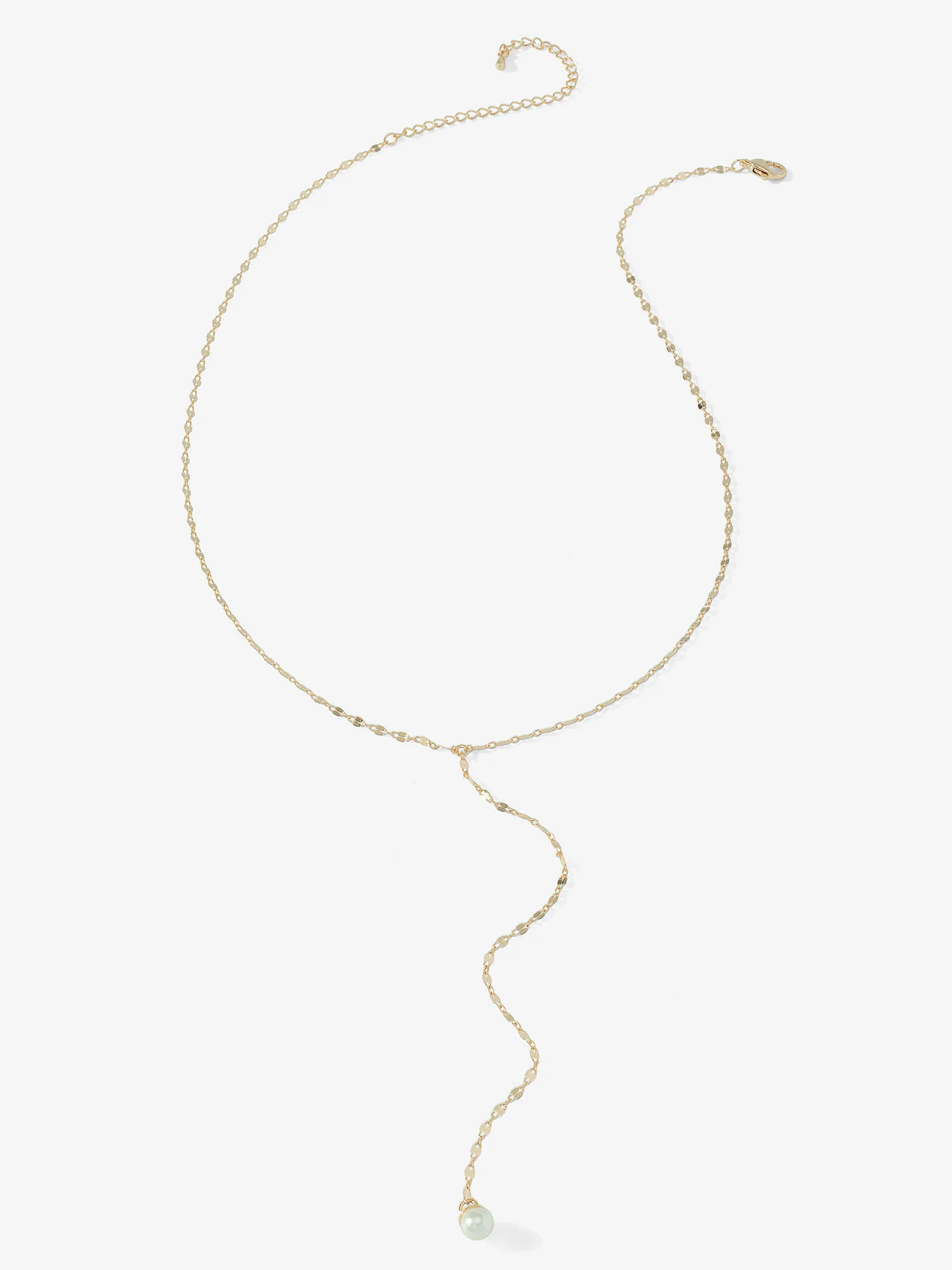 Gold Plated Pearl Toggle Pendant Chain Necklace