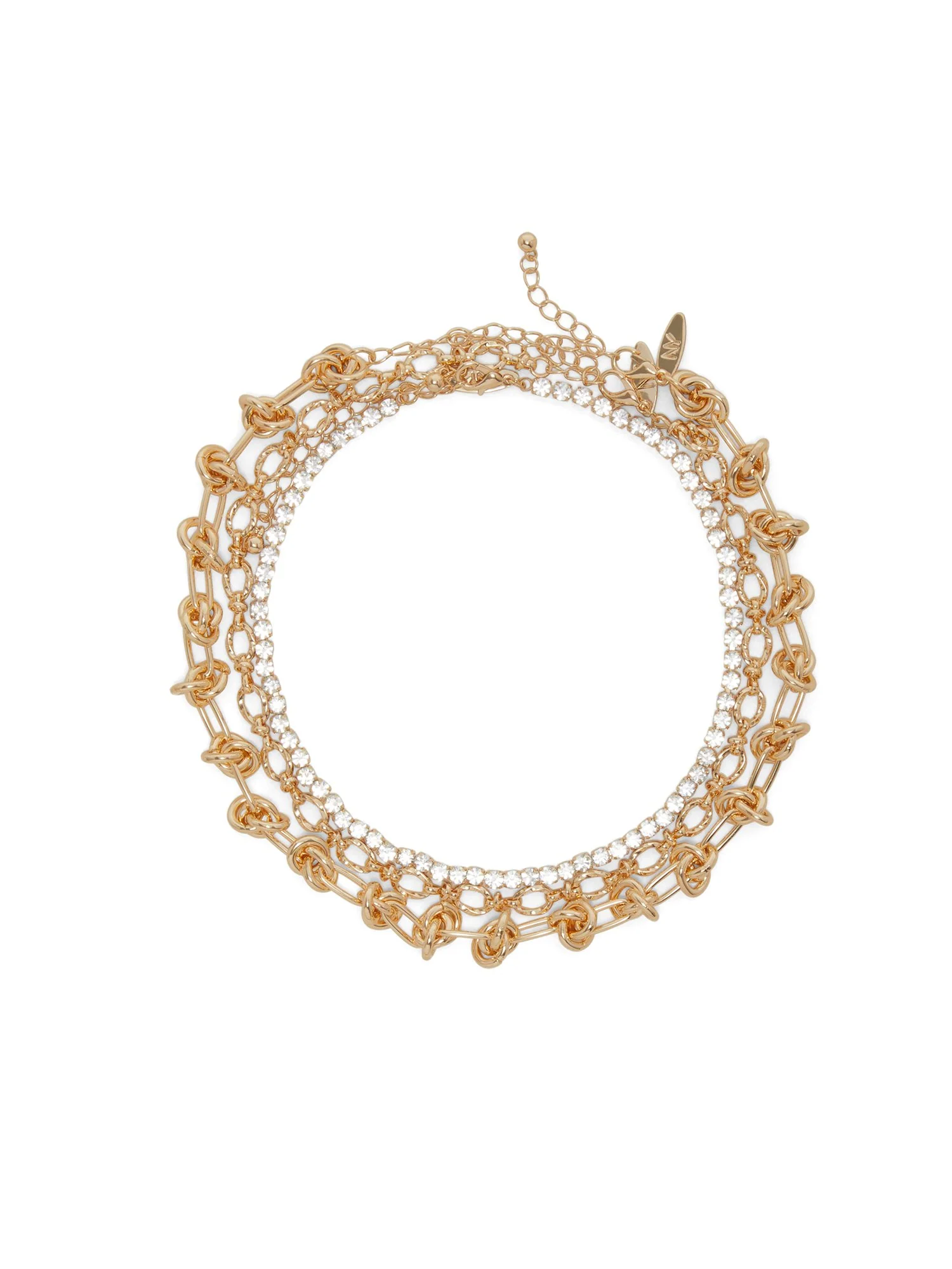 Gold-Tone & Gemstone Layered Choker Necklace